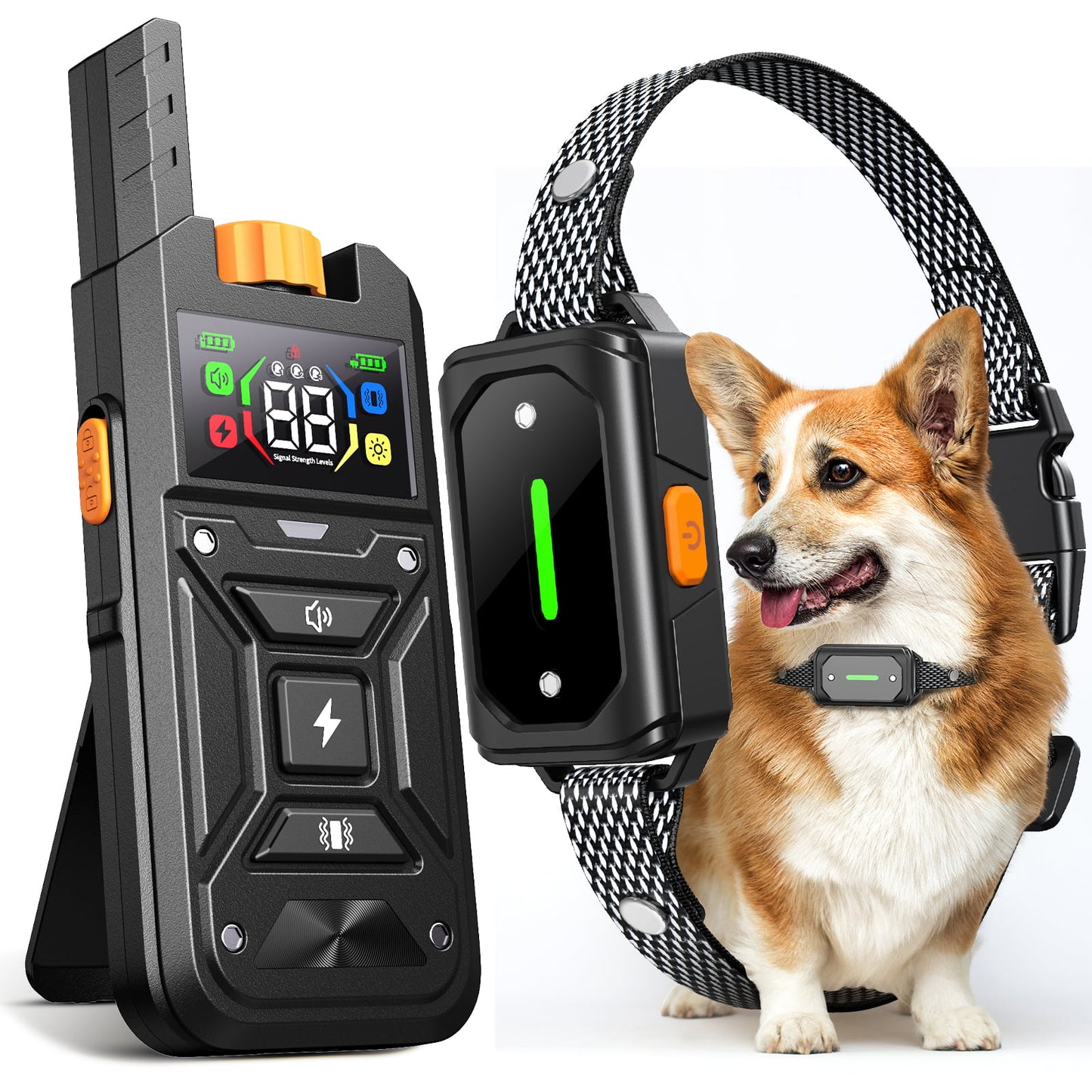 HUTACT Shock Collar with Remote for Large Dogs, HUTACT 2600FT Training Collar Bark Collar Waterproof Adjustable Beep Vibration Shock