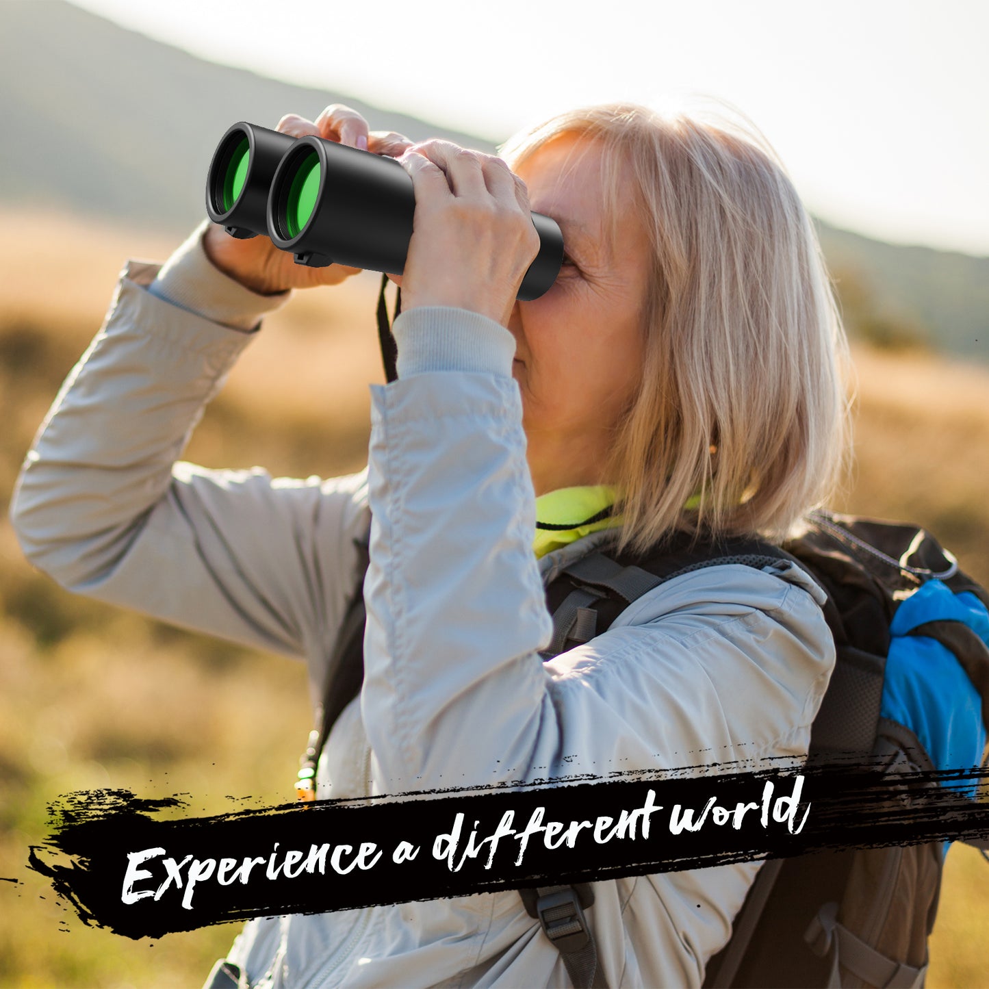 USCAMEL ED Binoculars for Adults, 10x42mm Binoculars Waterproof FMC Bak4 Prism Clear View Binoculars for Cruise Travel Bird Watching, Black