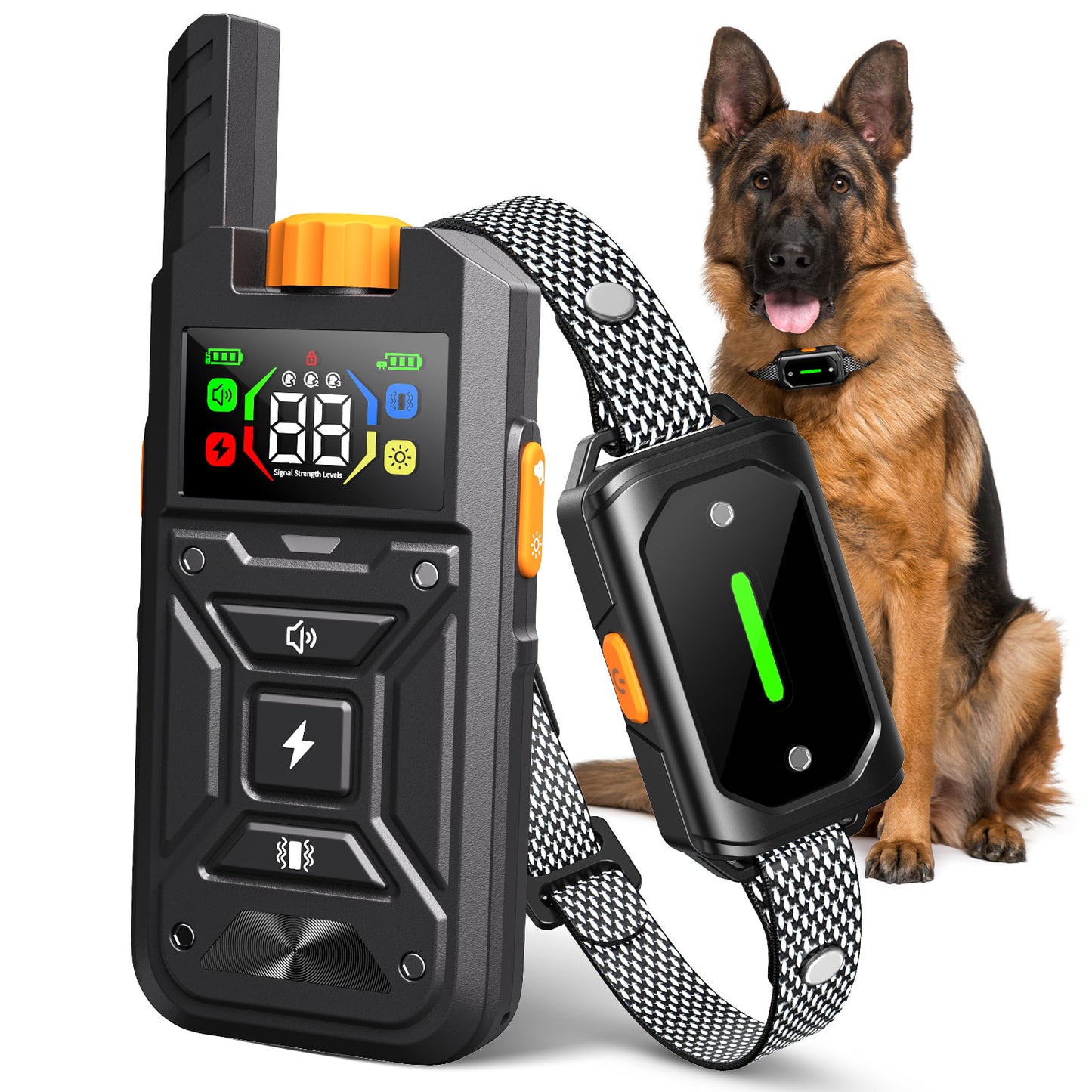 HUTACT Shock Collar with Remote for Large Dogs, HUTACT 2600FT Training Collar Bark Collar Waterproof Adjustable Beep Vibration Shock