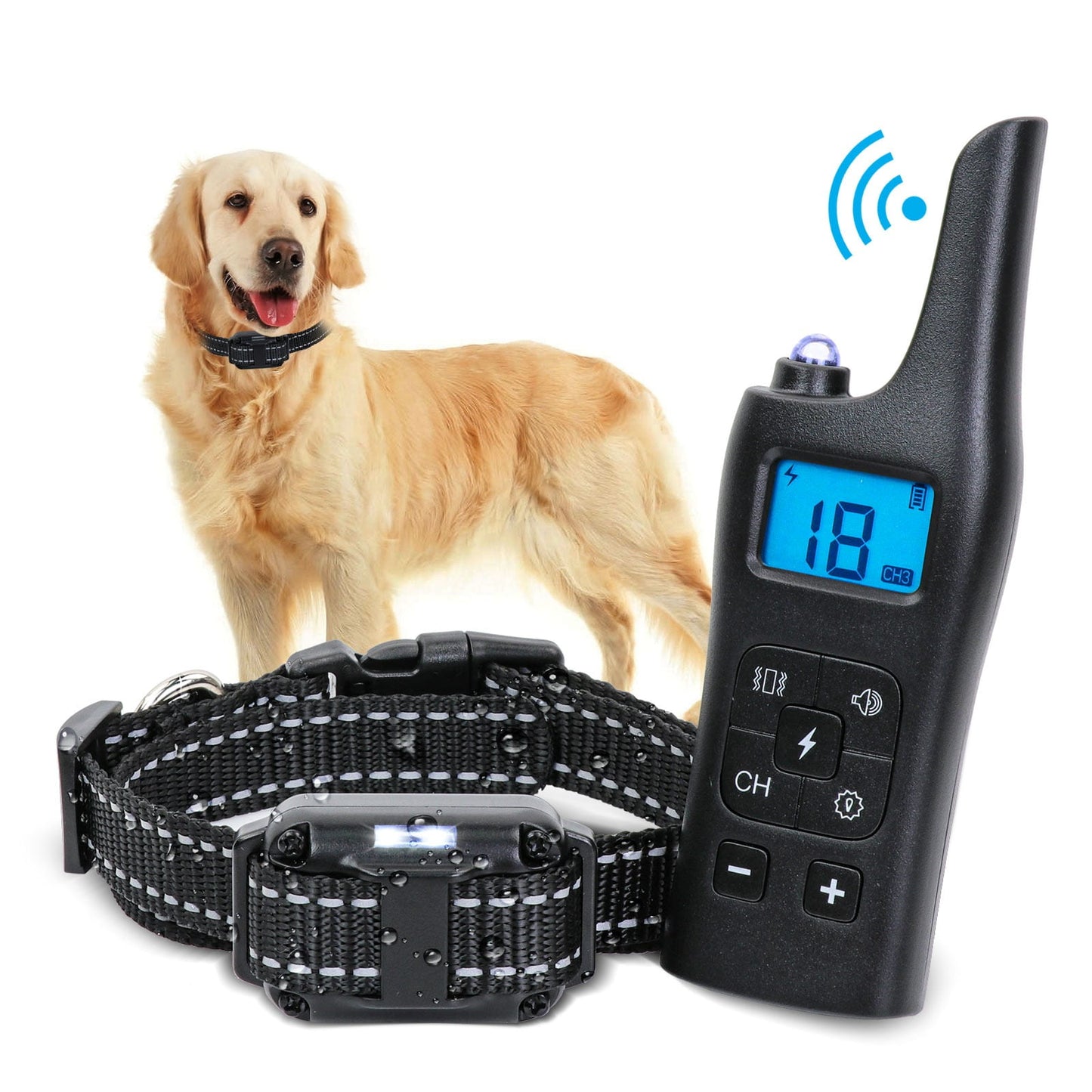 Uscamel Dog Training Collar with 3 Modes, Waterproof Rechargeable Shcok Collar for Large, Medium, and Small Dog Breeds