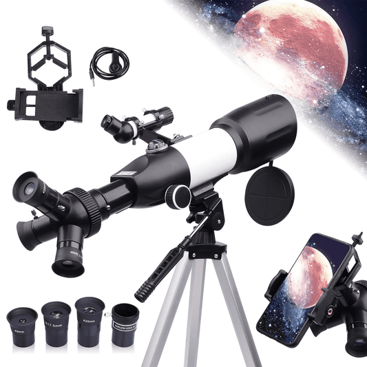 USCAMEL Telescope for Adults Kids Beginners- 3 Rotatable Eyepieces 70mm Aperture 400mm Astronomy Refractor Telescope with Adjustable Tripod - Perfect Telescope Gift for Kids View Aurora Moon Planets