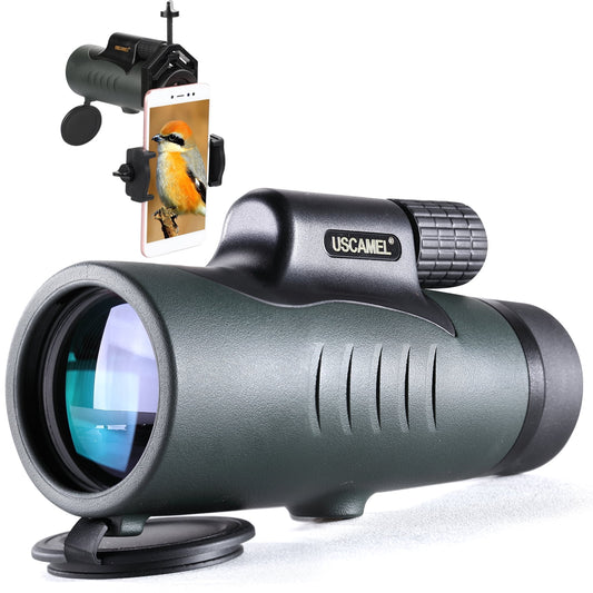 USCAMEL Monocular Telescope for Adults High Power Monocular Telescope for Smartphone Compact Monocular Telescope for Bird Watching Hunting