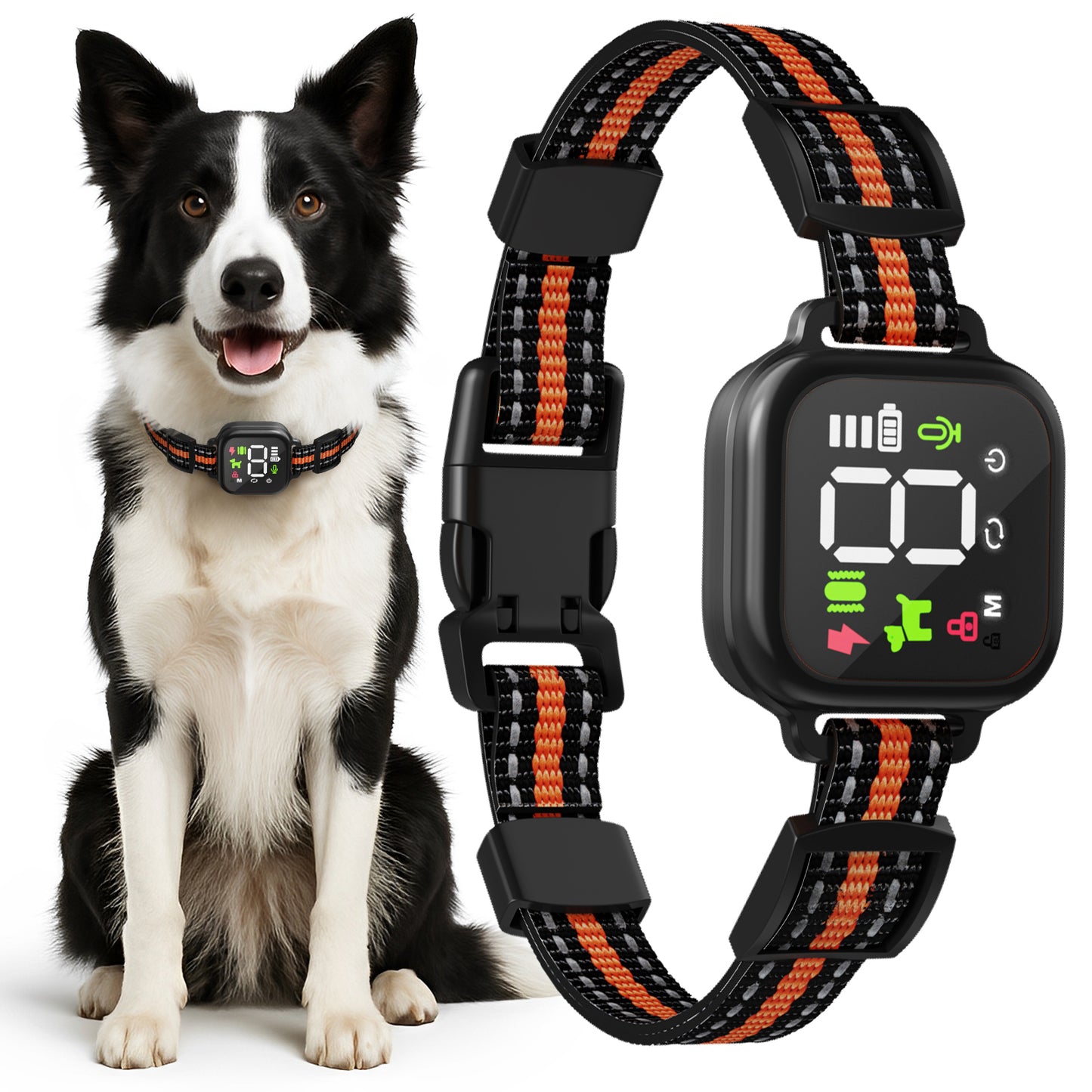 Dog Bark Collar, Bark Collar for Large Medium Dogs Pet Auto Training, 4 Modes Waterproof Adjustable Rechargeable No False Trigger Bark Control Shock Collar w/Beep, Vibration & Safe Shock
