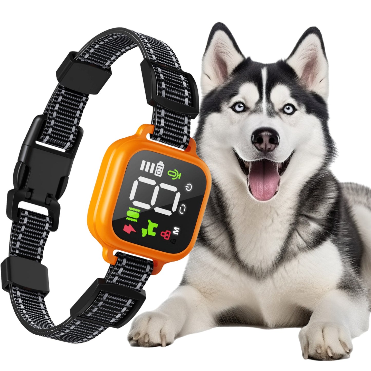 Dog Bark Collar for Large Dog, 4 Modes Shock Collar No False Trigger Auto Smart Anti Barking Collar for Training, Dog Shock Collar with Beep, Vibration & Shock