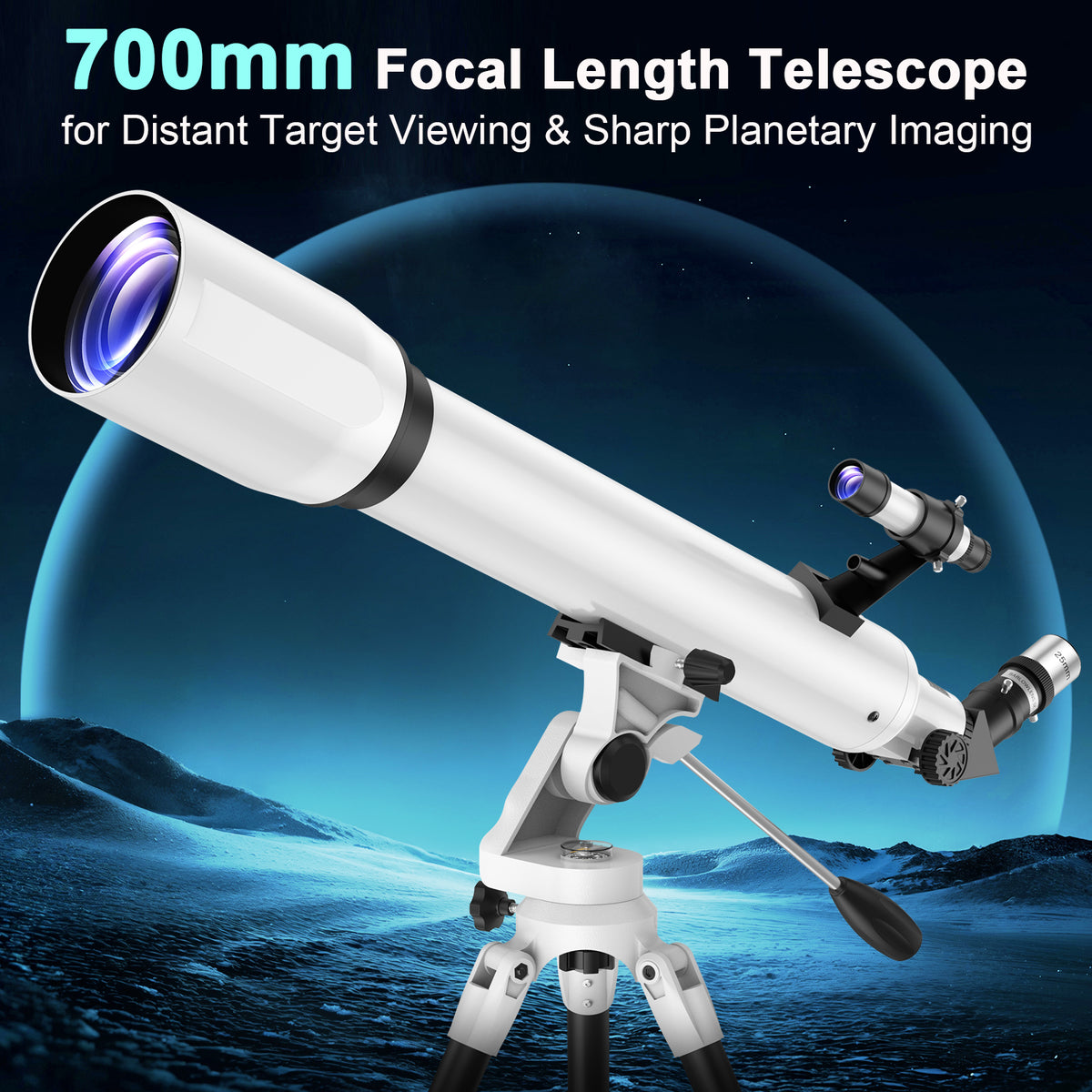 USCAMEL Telescope for Adults Beginners, 80mm Large Aperture 700mm High Powered Refractor Astronomy Telescope with Stable Tripod, Professional Telescope for Moon Planet Observation, Outdoor Stargazing