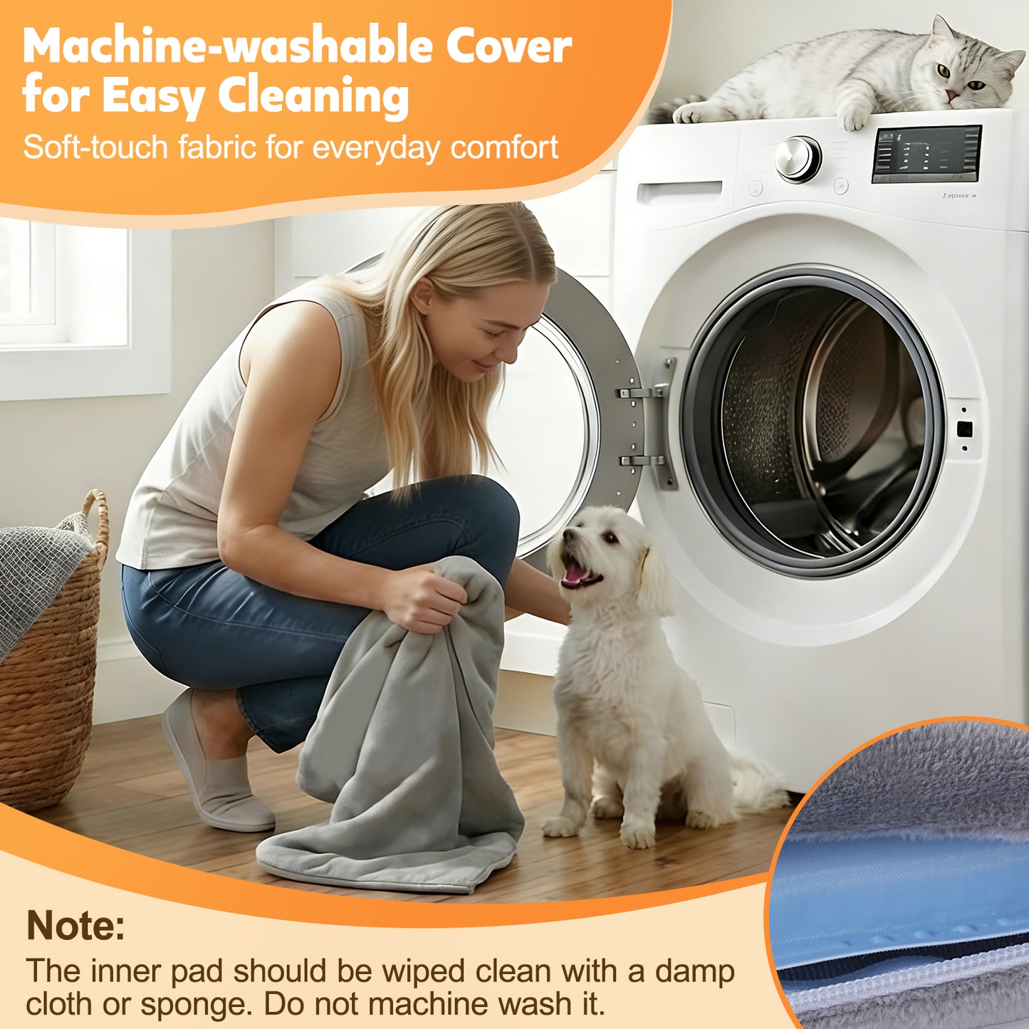 HUTACT Pet Heated Pad, 24" Winter Heating Pad for Dogs Cats, 9-Level Temp Control with Timer, Safe Heated Mat Overheat Protection & Chew-Proof Cord