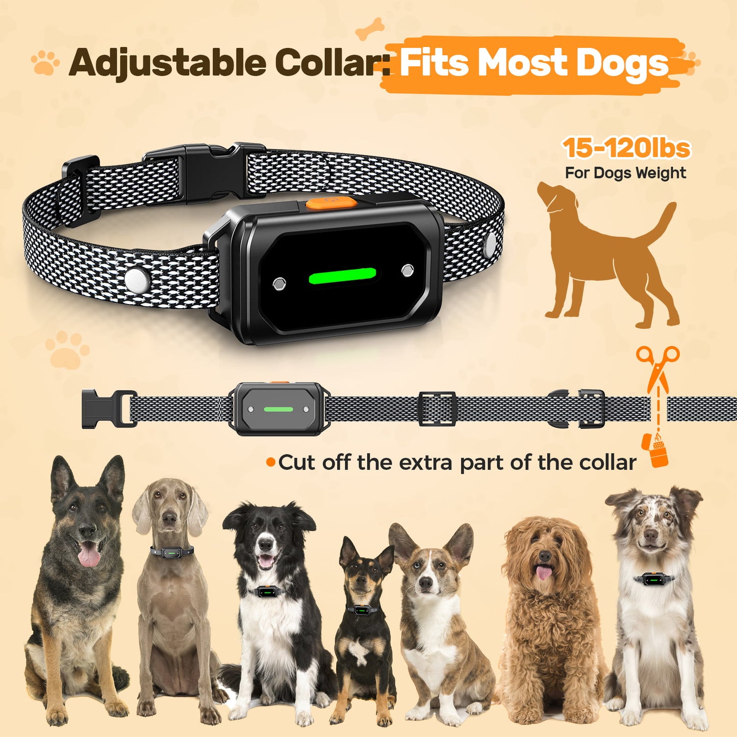 HUTACT Shock Collar with Remote for Large Dogs, HUTACT 2600FT Training Collar Bark Collar Waterproof Adjustable Beep Vibration Shock