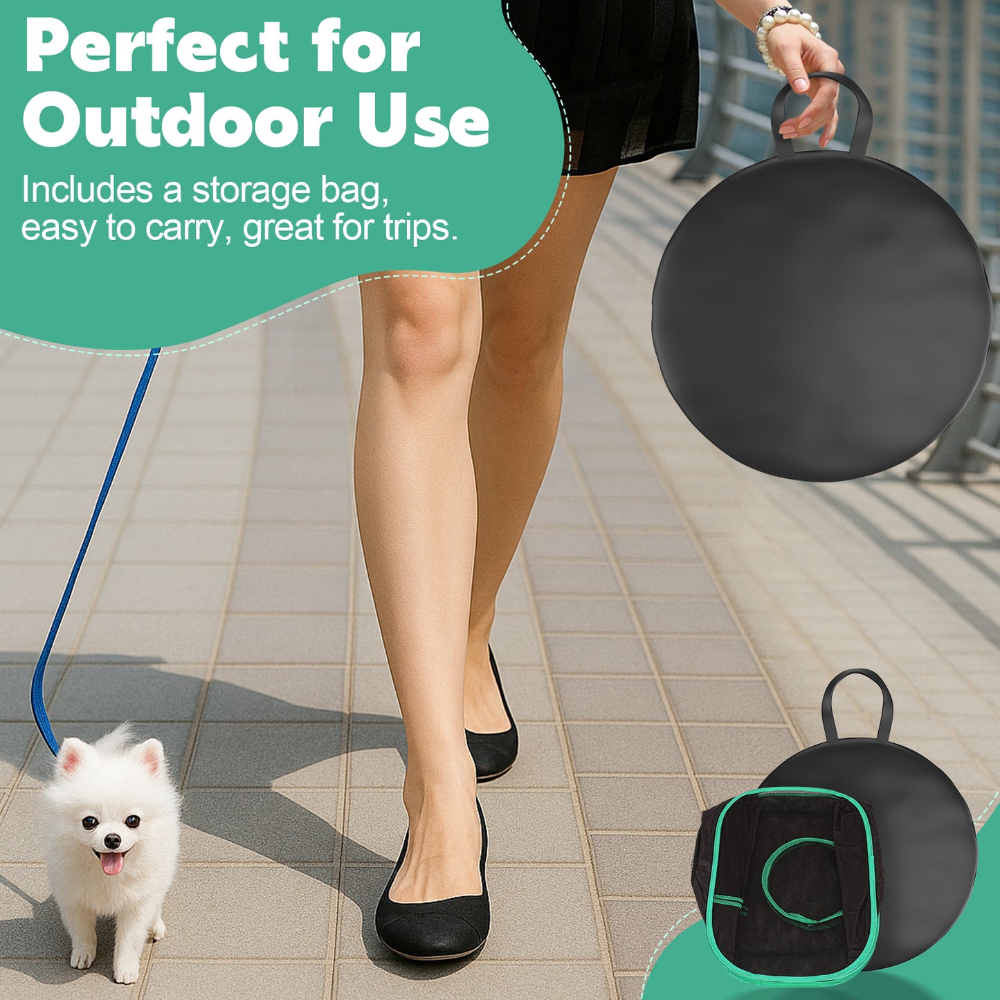 HUTACT Pet Playpen with Tunnel for Cats and Small Dogs 47" Portable Exercise Tent, Rabbit Playpen Foldable Indoor Outdoor Travel Use, Come with Carrying Case