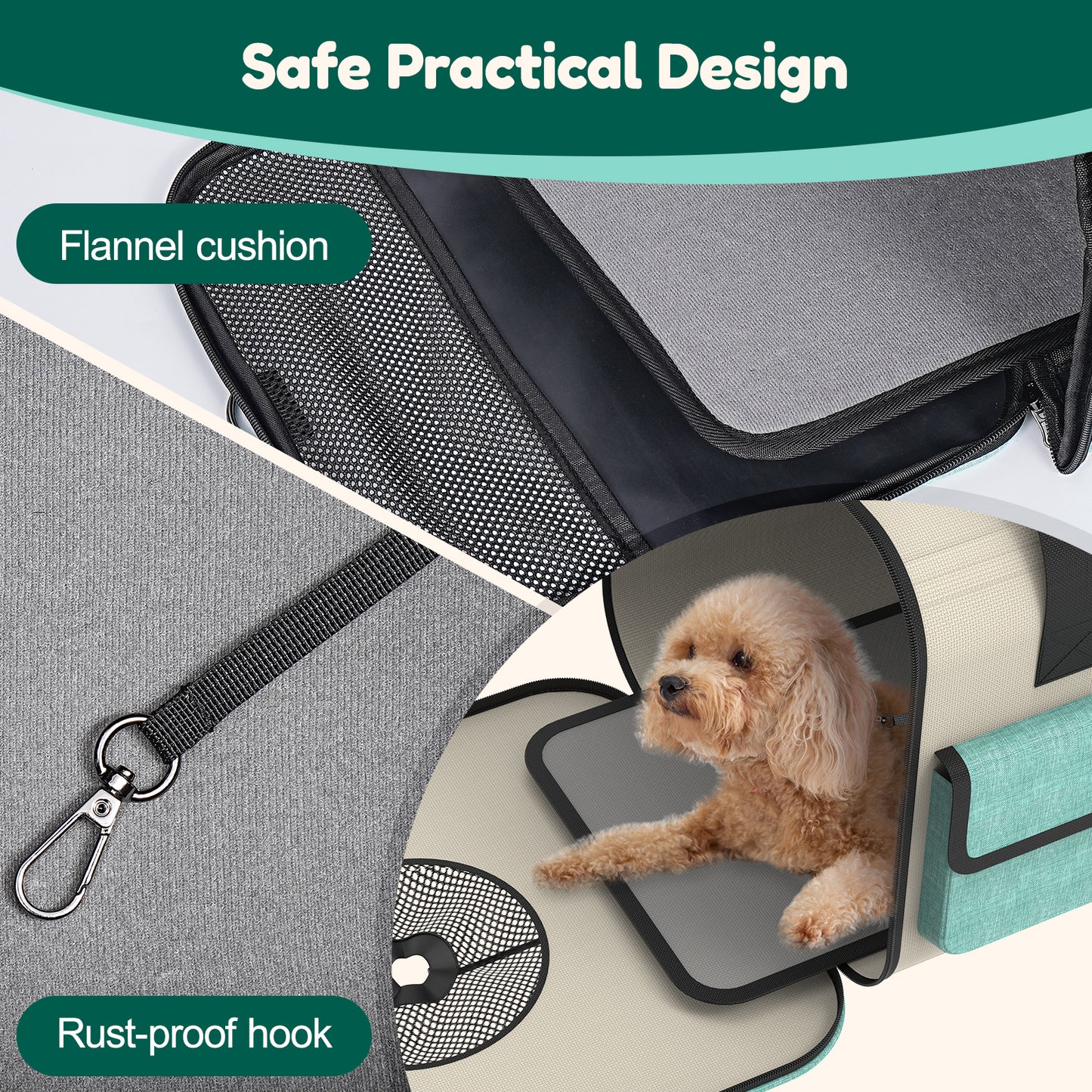 USCAMEL Cat Carrier for Cats Puppies, Soft Sided Pet Carrier Bag with Window, Shoulder Strap, Roomy Collapsible Pet Travel Carrier for Camping Outdoor Airline