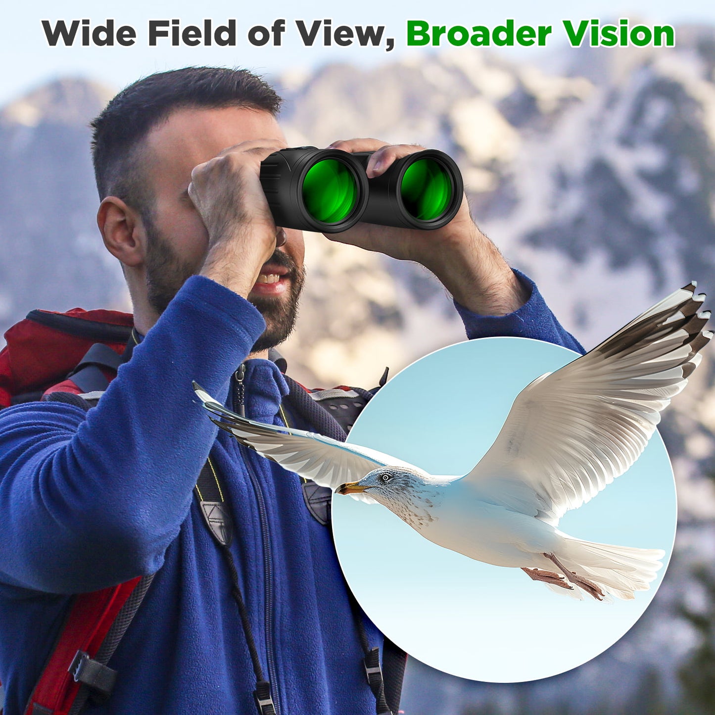 USCAMEL 12x42 Binoculars for Adults, High Power Lightweight Binoculars with Low Light Vision, Compact HD Professional Binoculars for Bird Watching, Stargazing, Hunting, Travel Sports Camping Concerts