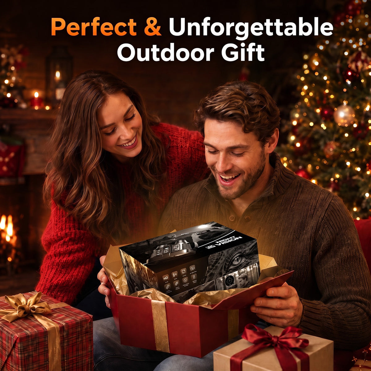 USCAMEL 4.5" Night Vision Binoculars for Adults, 10x 4K Dual Core Infrared Night Vision Goggles with Rangefinder 5000mAh Binoculars for Hunting Wildlife Watching