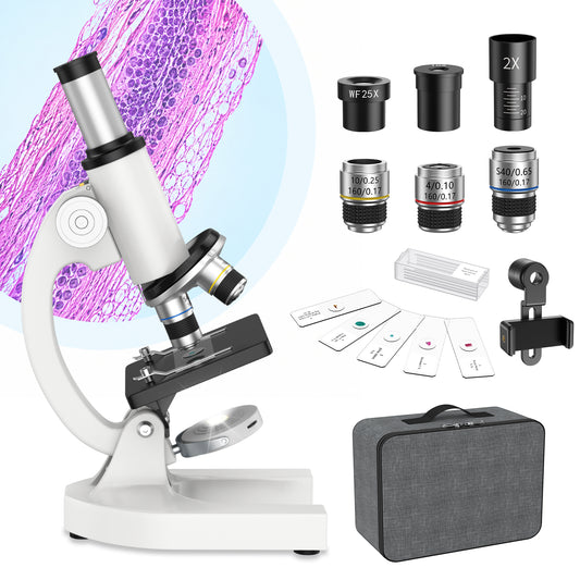 USCAMEL Microscope Set for Beginner, Kids Microscope 2000x Compound Microscope for Students Adults w/Prepared Slides