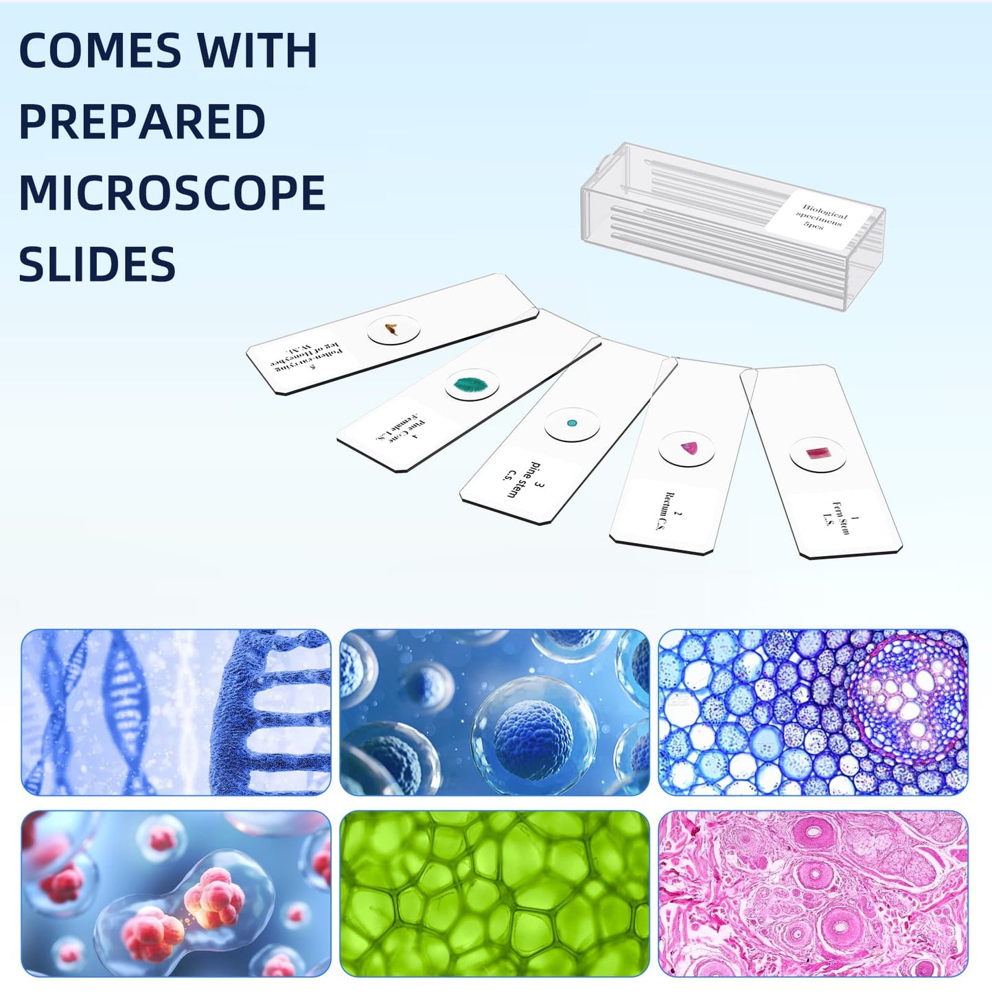 USCAMEL Microscope Set for Beginner, Kids Microscope 2000x Compound Microscope for Students Adults w/Prepared Slides