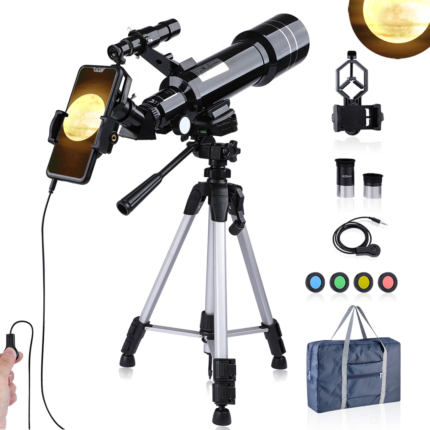 Telescope for Astronomy, 70/400 Refractor Telescope for Adults Kids Beginners