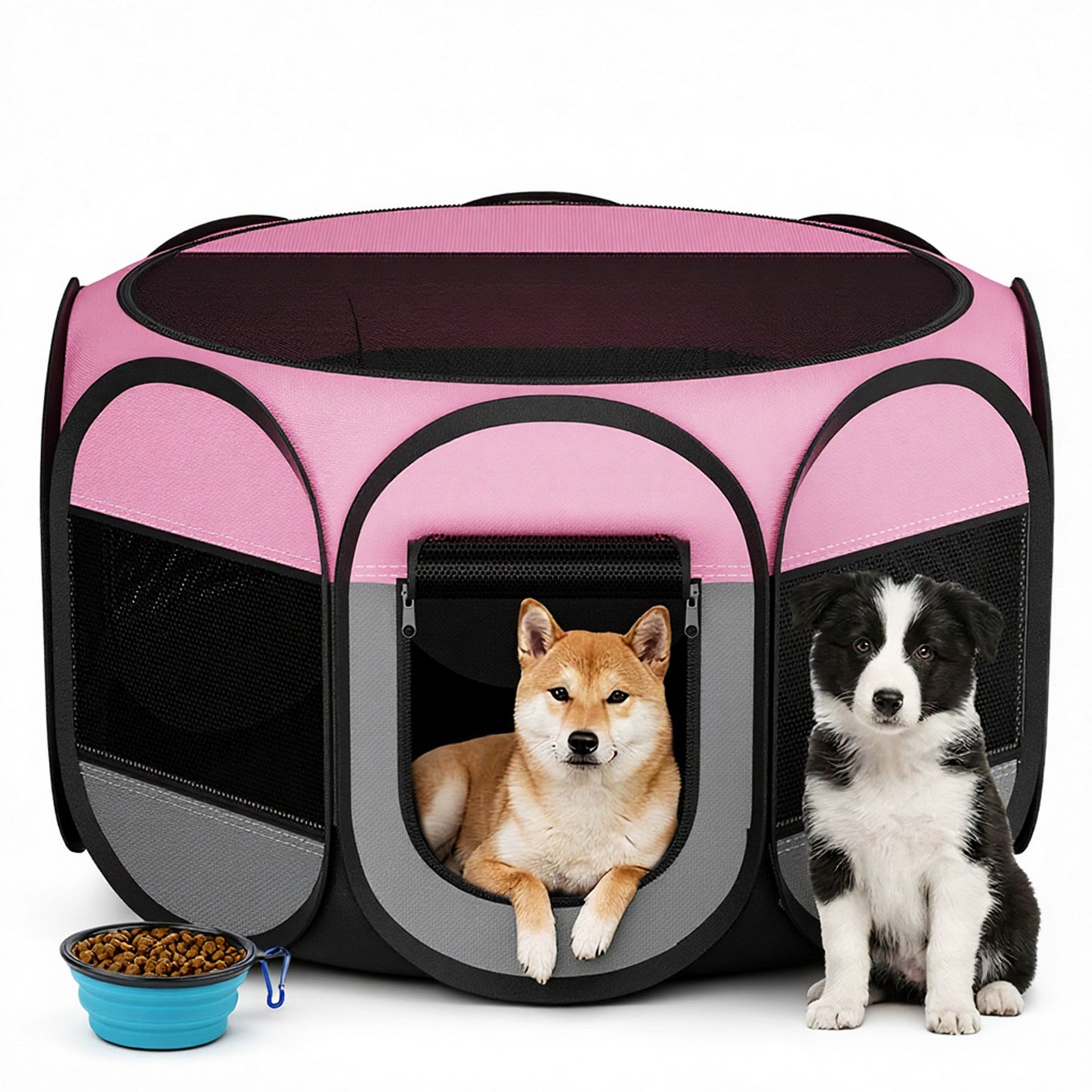 USCAMEL Dog Playpen for Indoor Play Rest Small Pet Playpen Tent for Cats Puppy up to 10lbs Travel 29inch Breathable Playpen for Pets