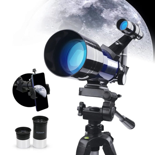 Telescope for Adults Kids Astronomy,70mm Professional Refractor Telescope for Beginner