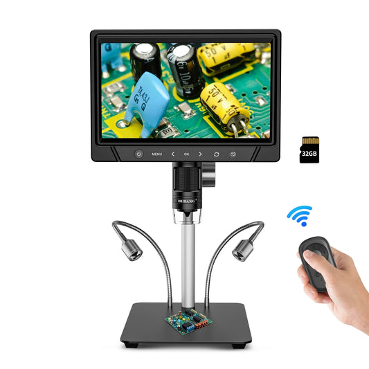 10.1" LCD Digital Microscope for Adults, 1200X Soldering Microscope for Electronics Repair, Coin Magnifier Camera Full View for Error Coins, 32G