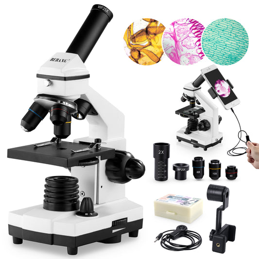 100X-2000X Microscope, Compound Microscope Powerful Biological Microscope for Kids Adult with Slides Set