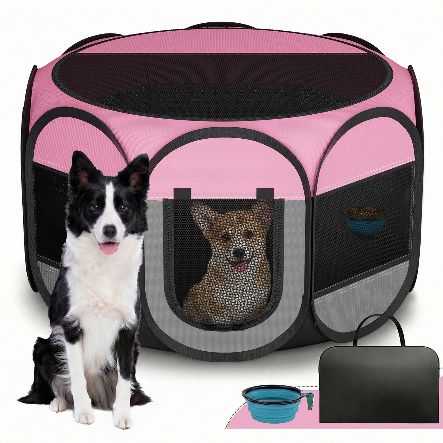 USCAMEL Dog Playpen for Indoor Play Rest Small Pet Playpen Tent for Cats Puppy up to 10lbs Travel 29inch Breathable Playpen for Pets