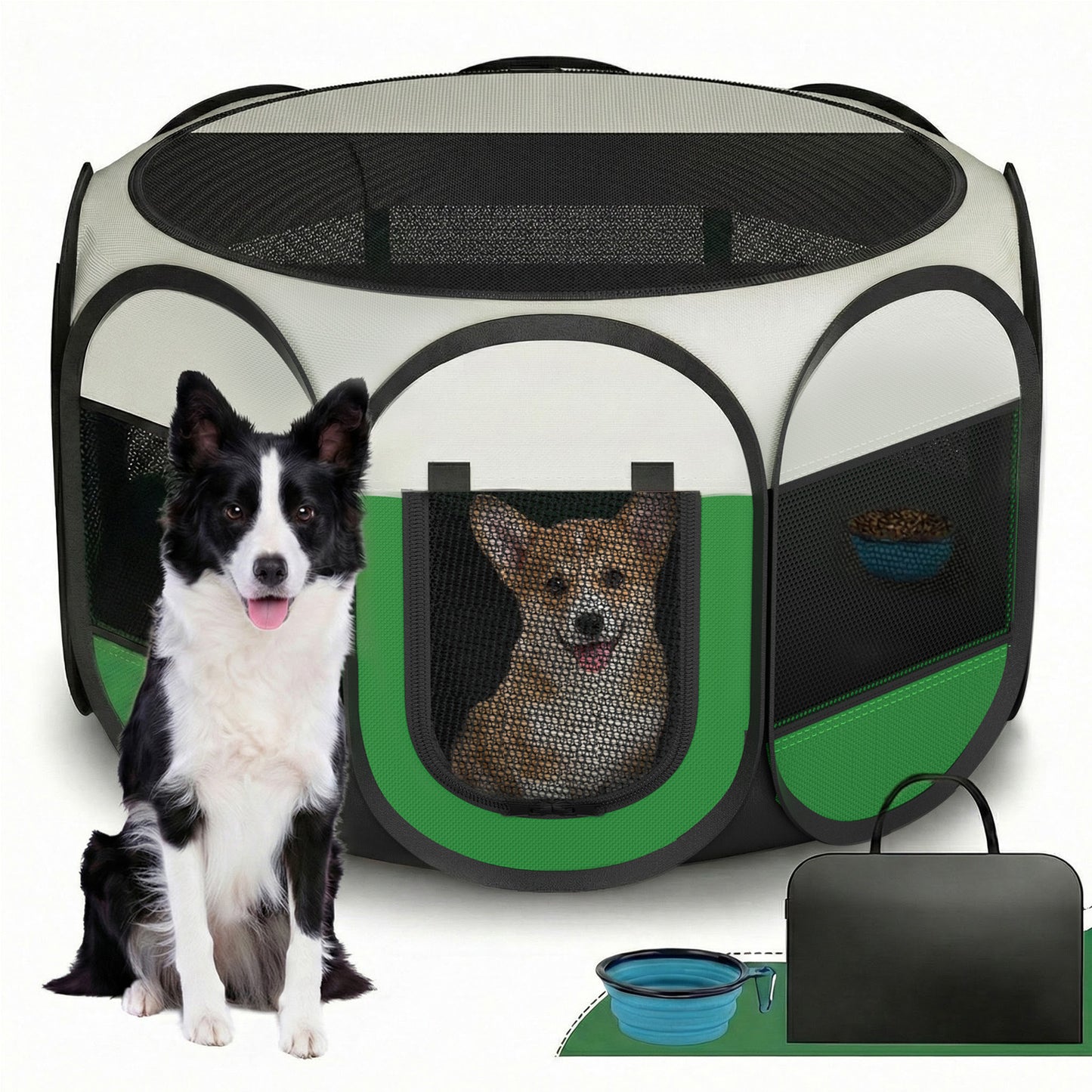 USCAMEL Dog Playpen for Indoor Play Rest Small Pet Playpen Tent for Cats Puppy up to 10lbs Travel 29inch Breathable Playpen for Pets