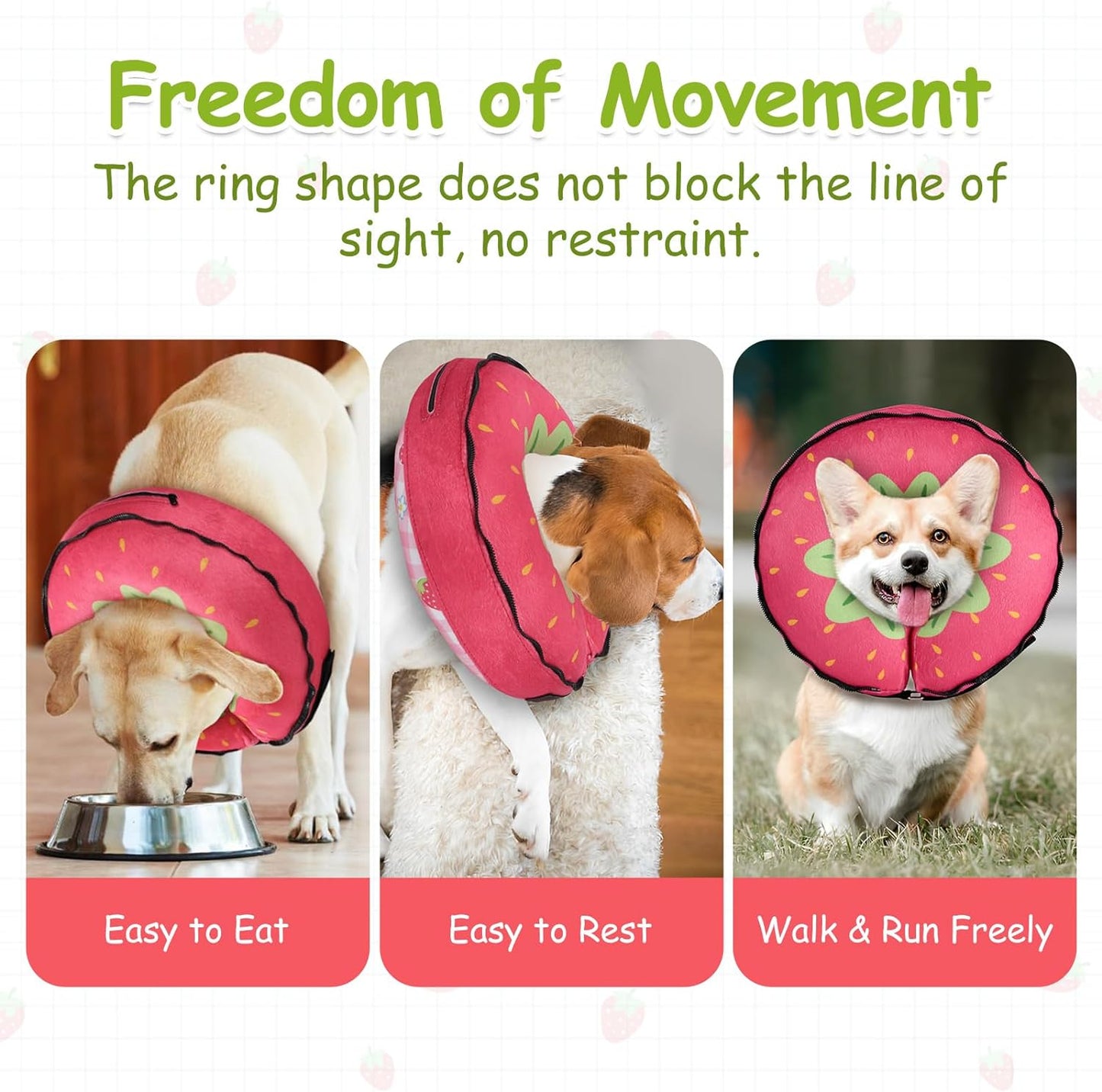 Inflatable Dog Cone, Protective Dog Donut Collar after Surgery for Small Dog