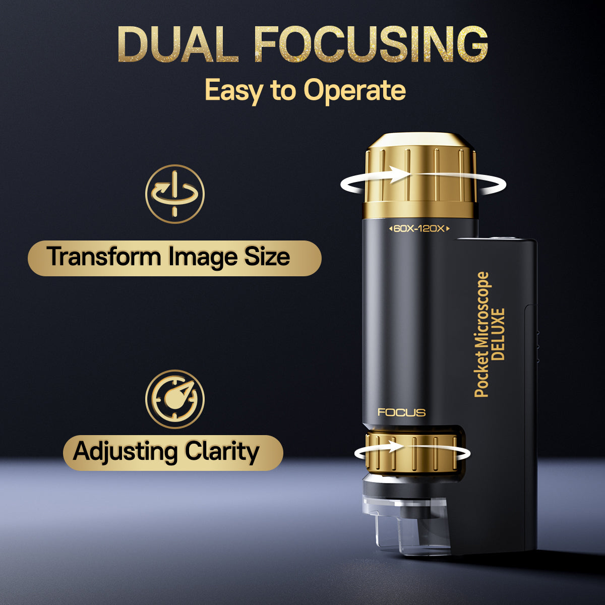 Mini Microscope for Kids, 60x-120x Pocket Microscope LED Light Handheld Small Lightweight Child Toy Kid Microscope with 5pcs Prepared Slides Storage Bag