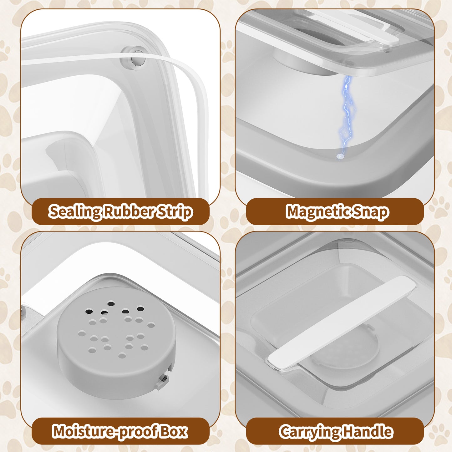 HUTACT Collapsible Pet Food Storage Container with Magnetic Lid Travel Bowl Measuring Cup, 15 lbs Capacity for Outdoor Traveling Hiking