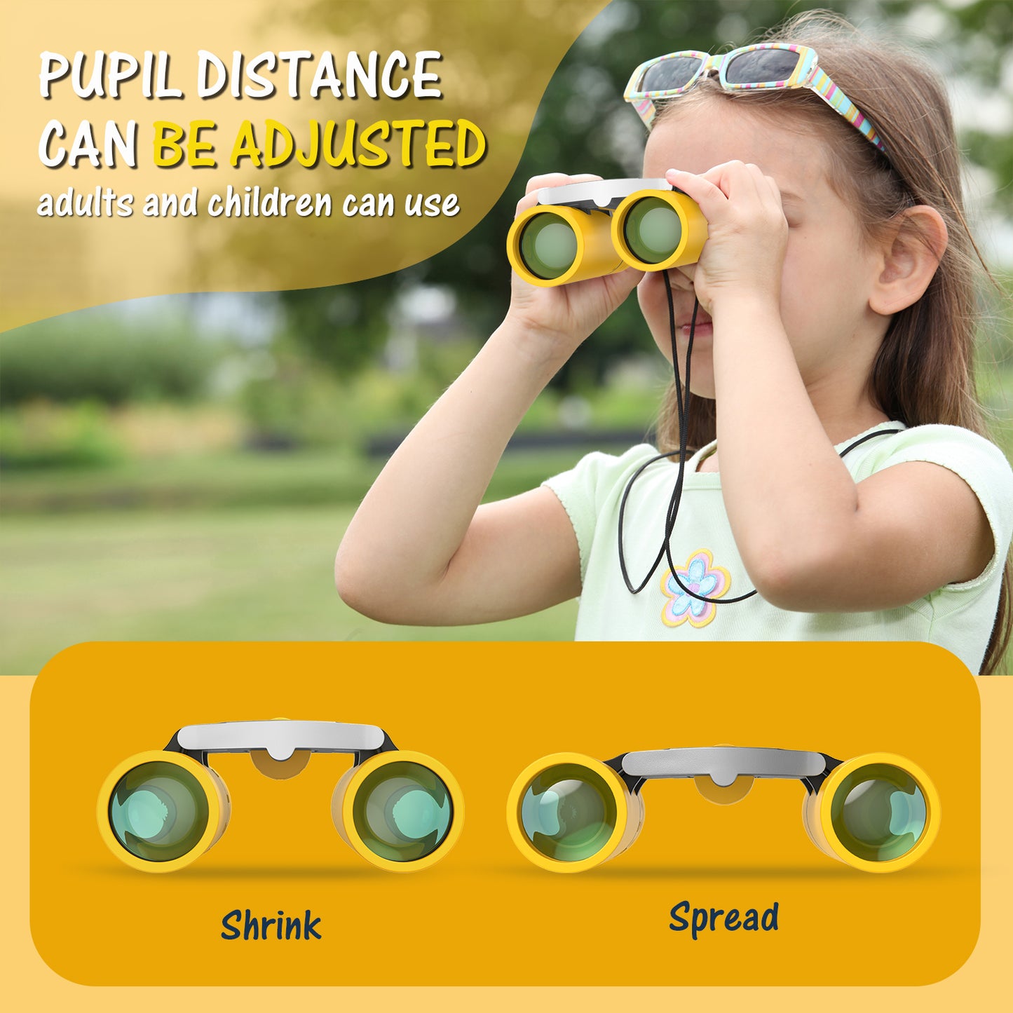 USCAMEL Kids Binoculars, 8x21 Binoculars for Children w/Neck Strap Storage Bag, Gift Binoculars for Outdoor Camping Bird Watching
