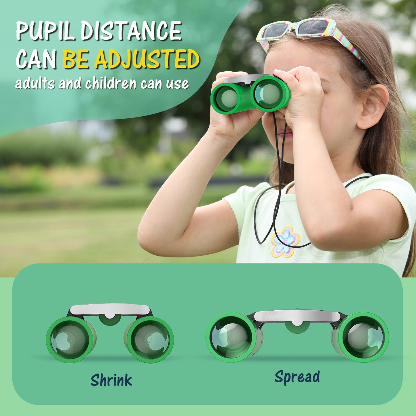 USCAMEL Kids Binoculars, 8x21 Binoculars for Children w/Neck Strap Storage Bag, Gift Binoculars for Outdoor Camping Bird Watching