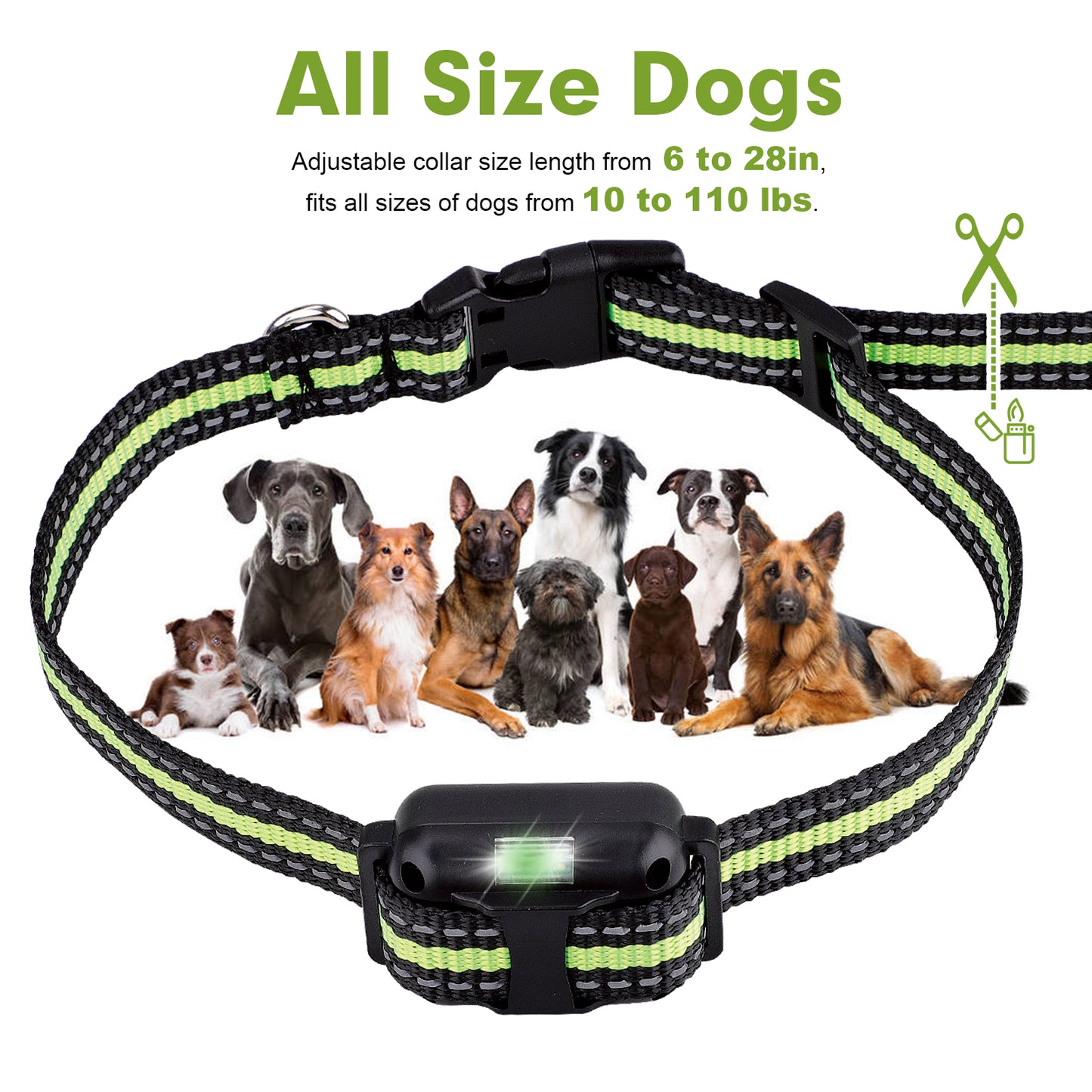 Dog Training Collars, Dog Shock Collar with Remote 880yards, Beep Vibration Shock Modes , Waterproof, LED Light, Perfect for Training Small Medium Large Dogs