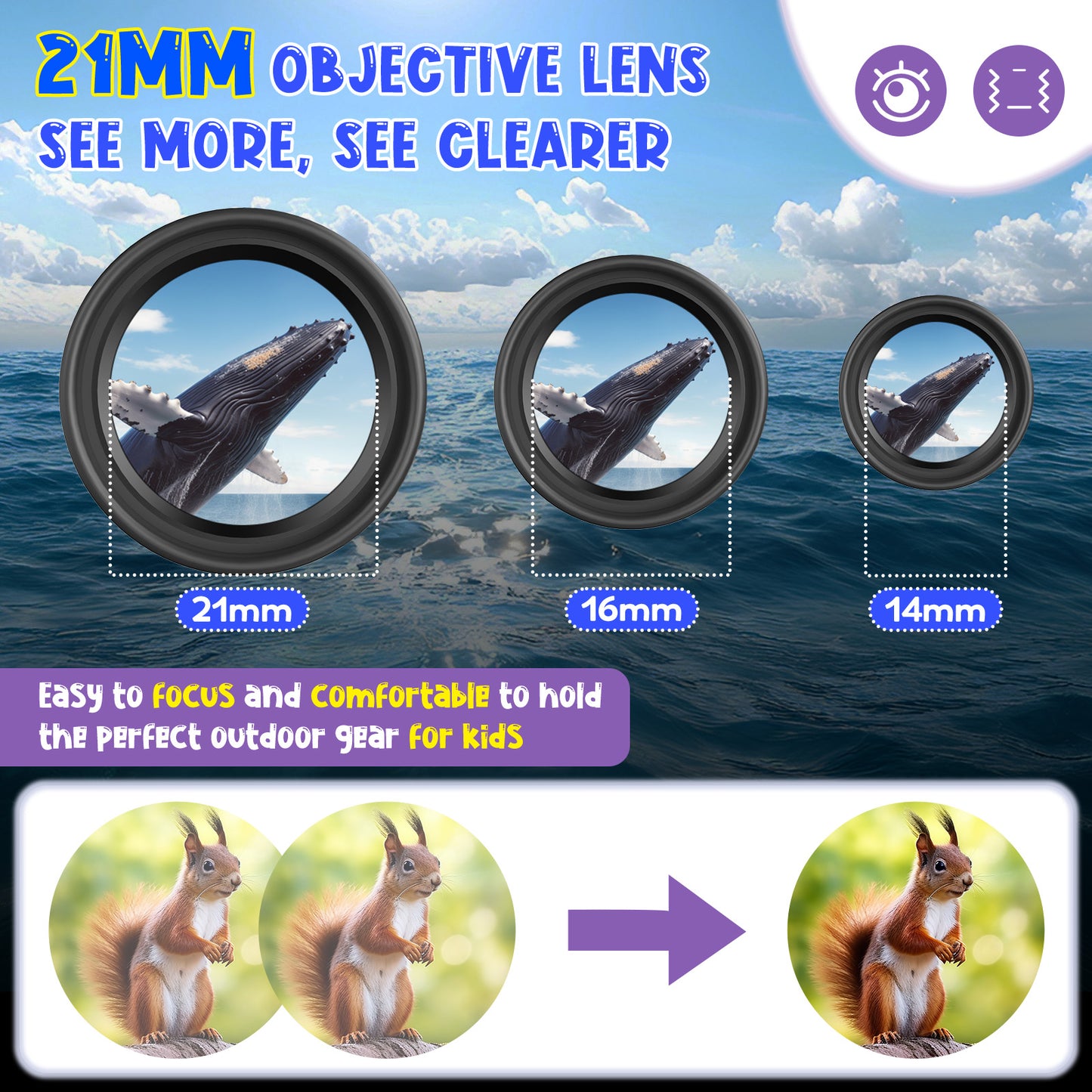 HUTACT Kids Binoculars, 8x21 Binoculars for Adults Child Beginner, FMC Porro Small Pocket Binoculars for Outdoors Bird Watching Sports Event Concert Camping