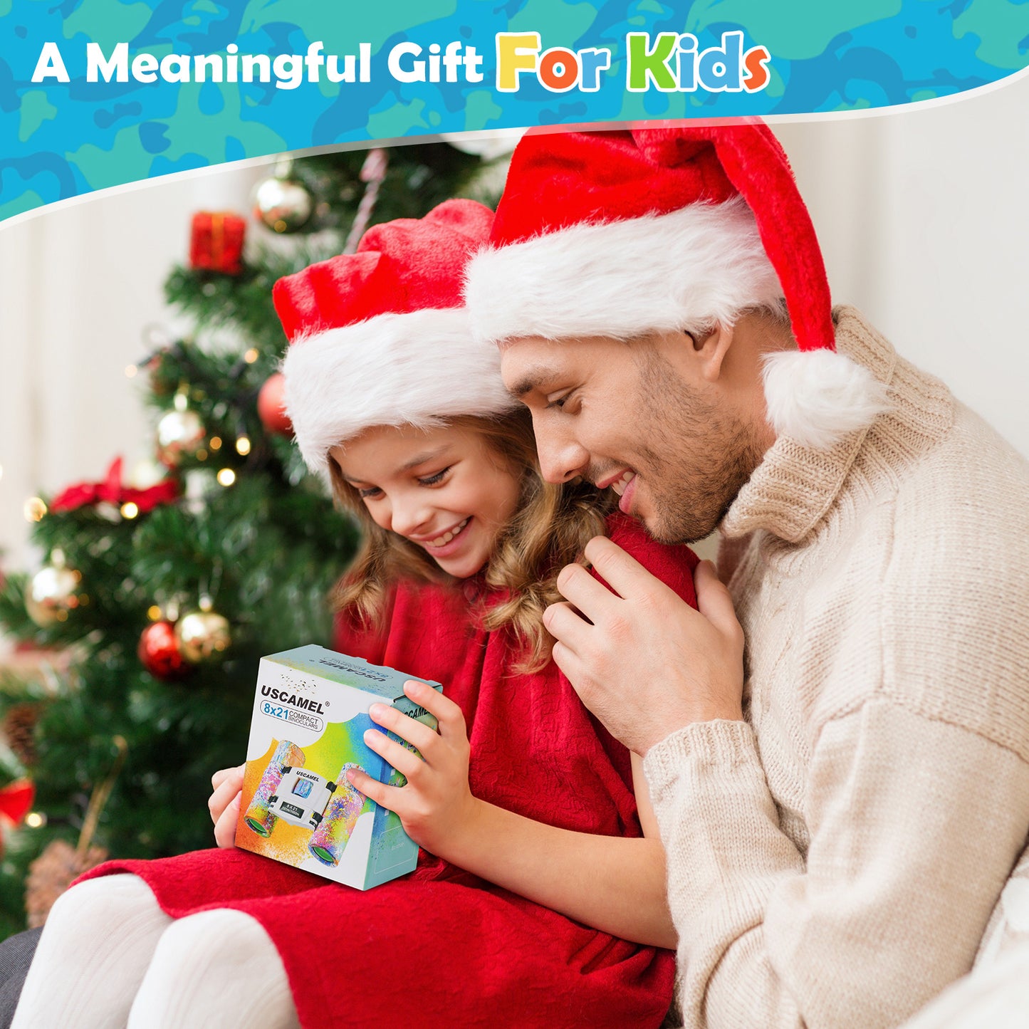 USCAMEL 8x21 Binoculars for Kids and Adults, Mini Porcket Binoculars for Birding, Camping, Climbing, Compact Binoculars Toys Gift for Girls and Boys