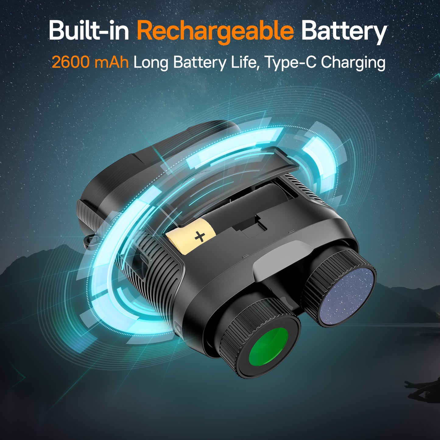 USCAMEL Night Vision Binoculars for Adults, 3" Screen Digital Goggles Day and Night, 8x Zoom Infrared Digital Binoculars w/32G SD Card, Card Reader for Photo & Video Record, for Hunting