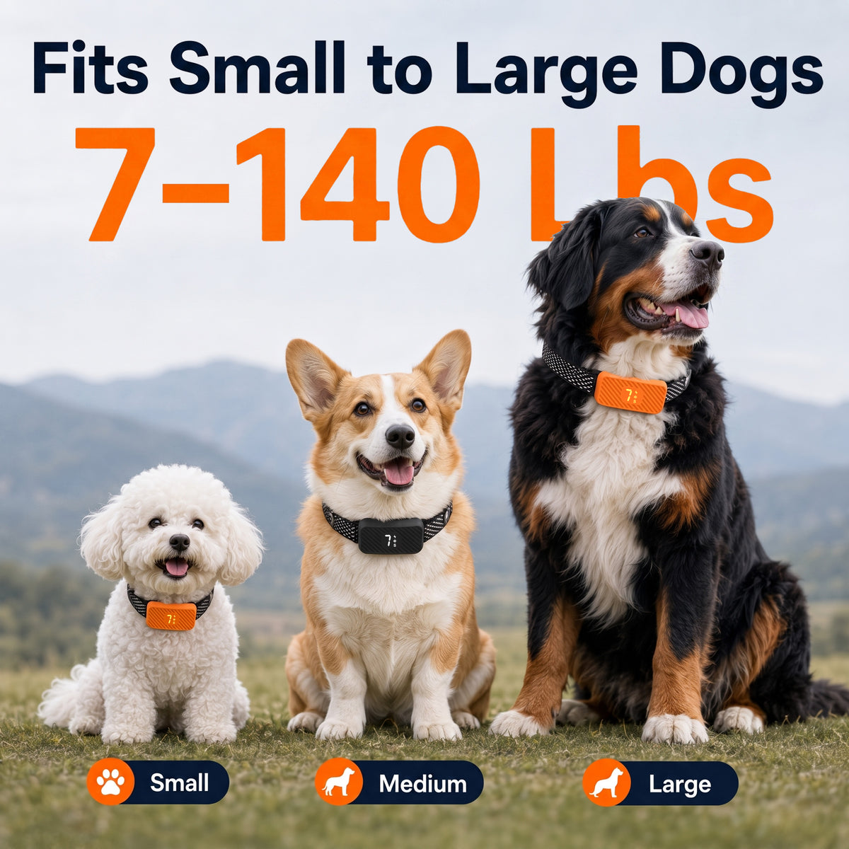 HUTACT Dog Bark Collar for Small Large Dogs, 7 Adjustable Levels 3 Training Modes, Effective Smart Anti-Bark Control Collar, Waterproof Rechargeable Anti Barking Collar Stop Barking