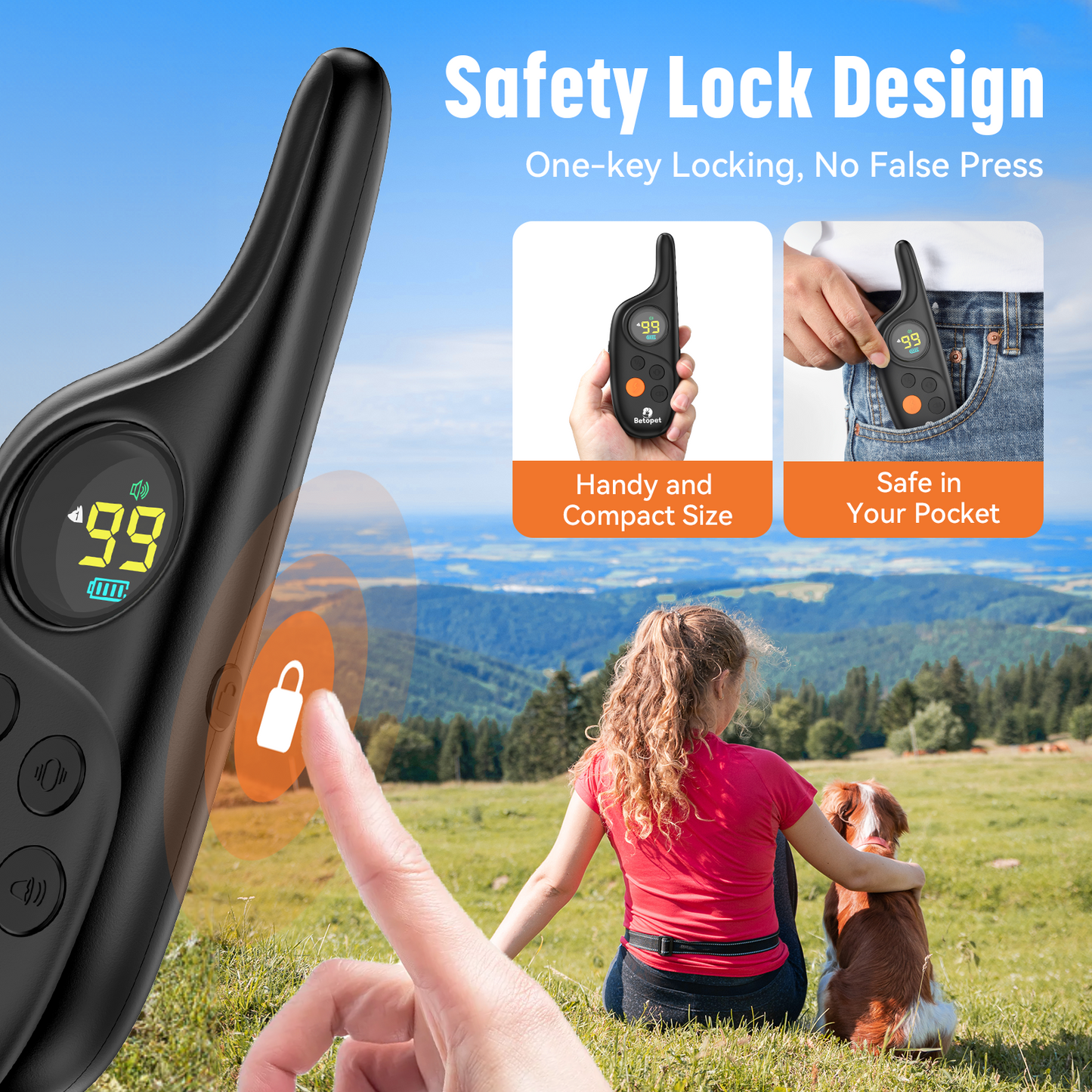 Dog Training Collar 2 Dogs with Remote, With Beep, Vibration, Shock, Light and Keypad Lock Mode, Waterproof Electric Dog Collar Set for Small Medium Large Dogs