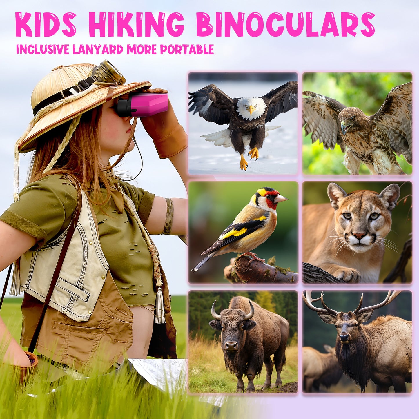 HUTACT Kids Binoculars, 8x21 Binoculars for Adults Child Beginner, FMC Porro Small Pocket Binoculars for Outdoors Bird Watching Sports Event Concert Camping