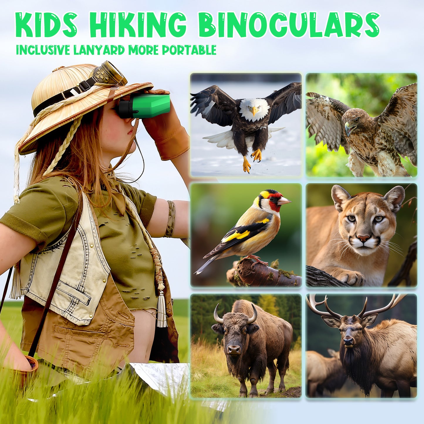 HUTACT Kids Binoculars, 8x21 Binoculars for Adults Child Beginner, FMC Porro Small Pocket Binoculars for Outdoors Bird Watching Sports Event Concert Camping