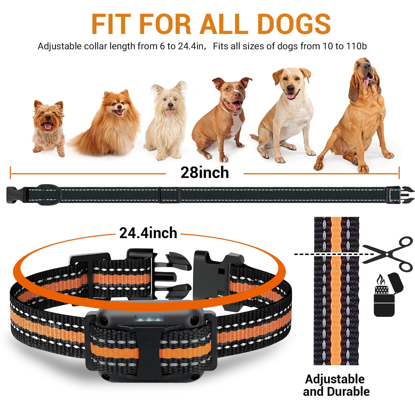 Dog Training Collars for 2 Dogs, Dog Shock Collar with Remote 880yards, 3 Modes Beep Vibration Shock, Waterproof, LED Light for Training Small Medium Large Dogs