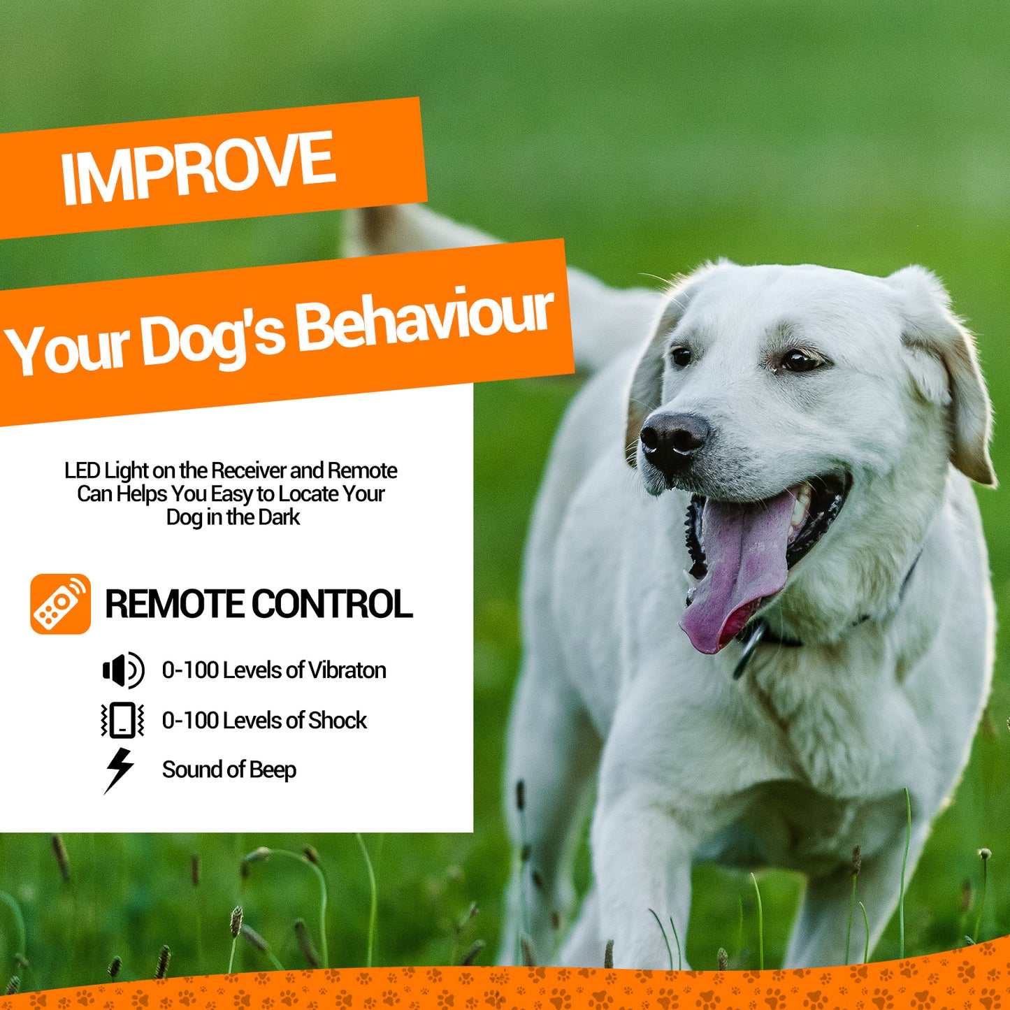 HUTACT Shock Collar for Dogs, Training Collar with Remote, Dog Shock Collar 3000FT Wide Range Remote Control with Beep Vibration Shock Modes