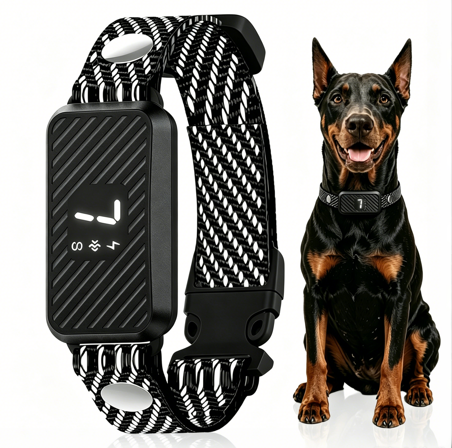 HUTACT Dog Bark Collar for Small Large Dogs, 7 Adjustable Levels 3 Training Modes, Effective Smart Anti-Bark Control Collar, Waterproof Rechargeable Anti Barking Collar Stop Barking
