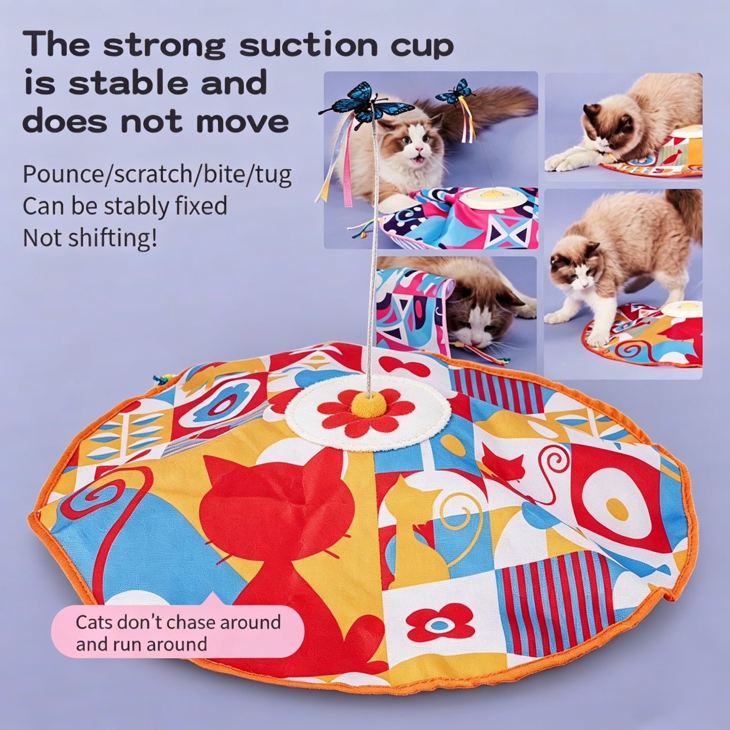 HUTACT Interactive Cat Hunting Toy, 3 Speeds Automatic Cat Toy, 1200mAh Rechargeable Hide and Seek Cat Toy 3 Modes Touch Activated Exercise Toy for Indoor Cats Electric Kitten Toys