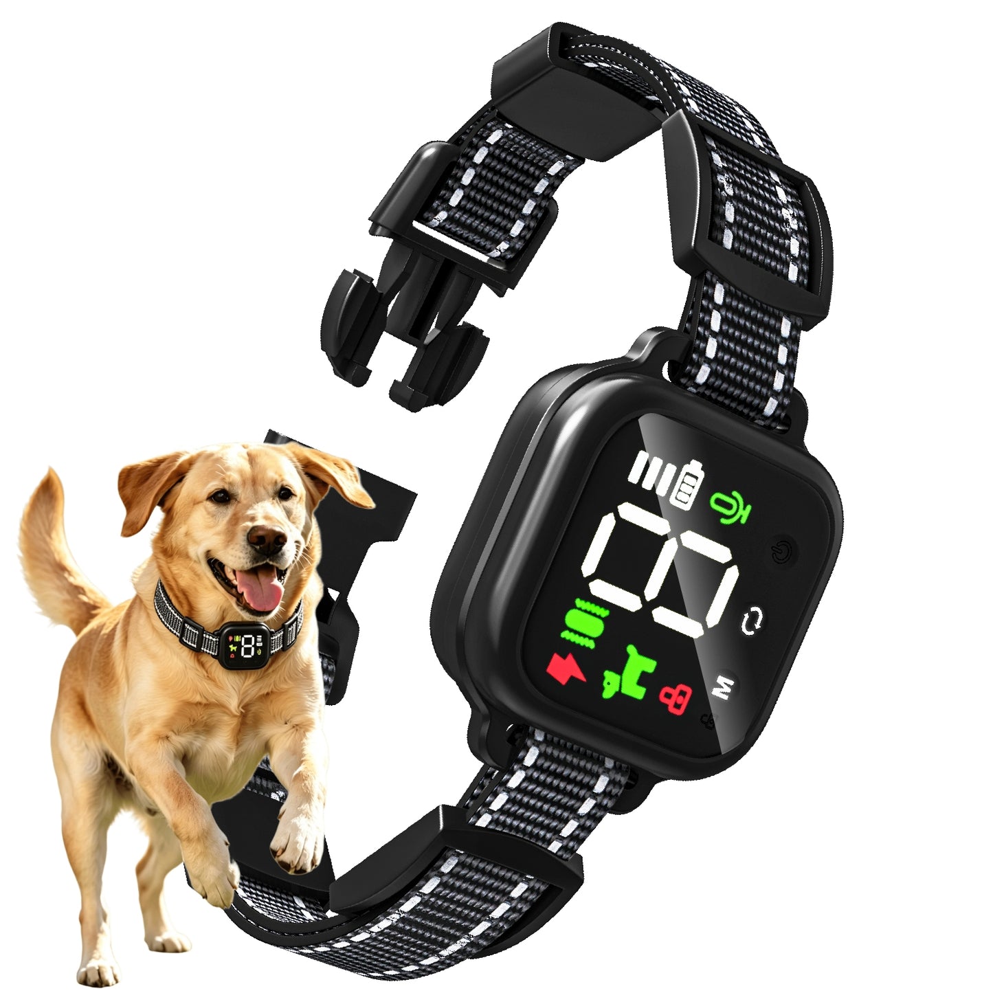 Uscamel Dog Bark Collar for Dogs, 4 Modes Auto Shock Collar No False Trigger Smart Barking Collar for Training with Beep, Vibration & Shock