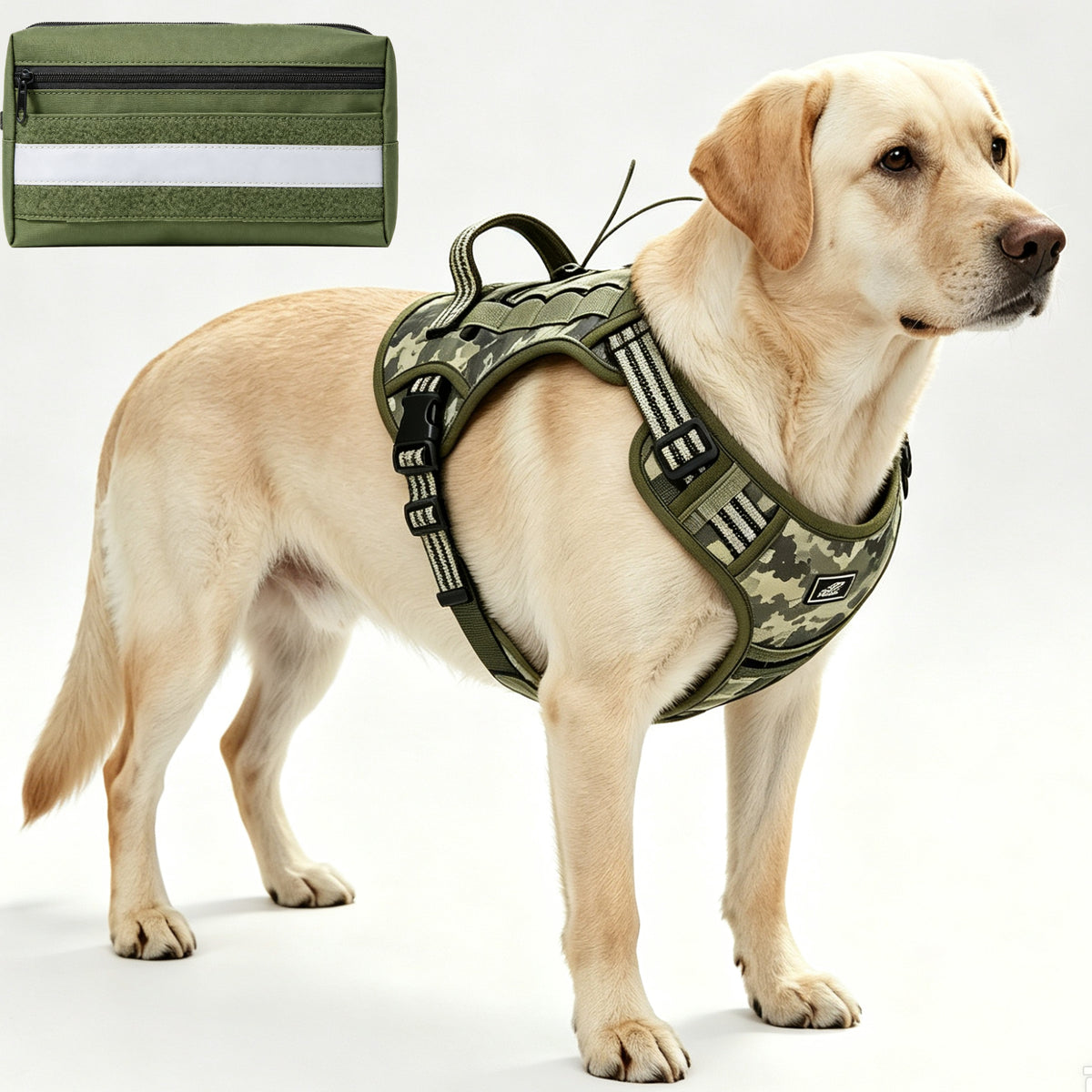 HUTACT Dog Harness with Pocket, No Pull Dog Harness for Small Dogs, Reflective Pet Vest Side Pockets for Night Walking Running Hiking Training Easy Control