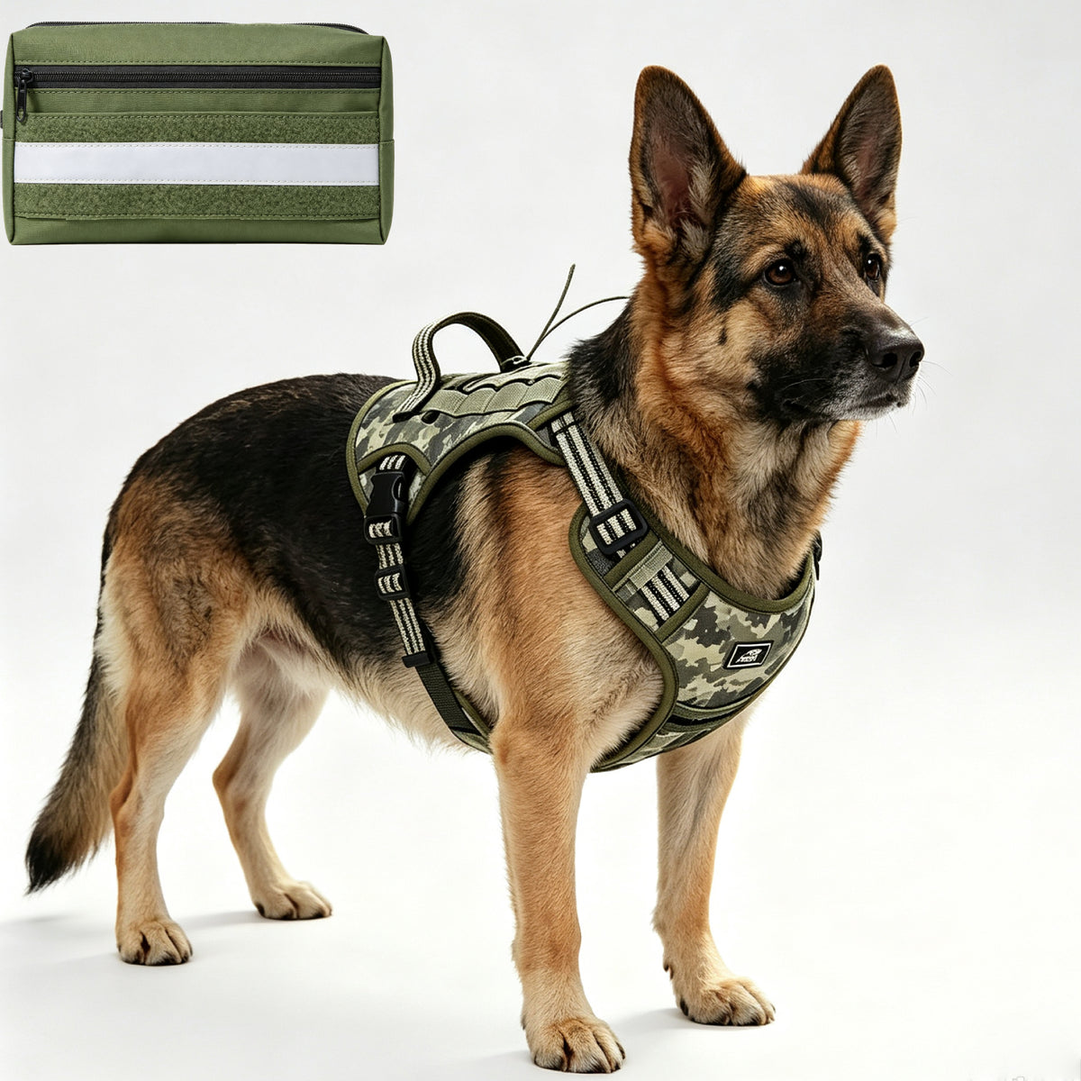 HUTACT Dog Harness with Pocket, No Pull Dog Harness for Small Dogs, Reflective Pet Vest Side Pockets for Night Walking Running Hiking Training Easy Control