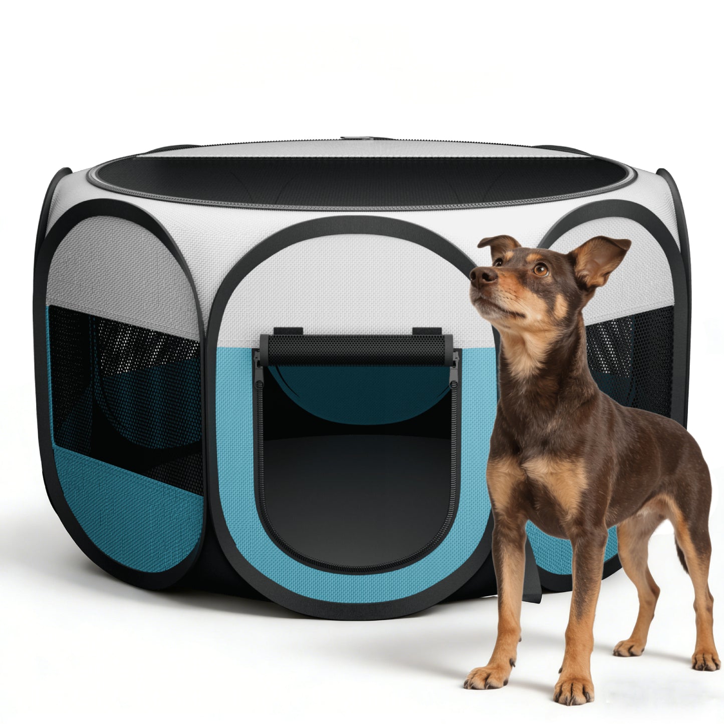 HUTACT Pet Playpen for Cats Puppy Dogs, Portable Pop-up Playpen Pet Pen Tent Foldable Chicken Crate Playpen for Indoor Playing Recovery, Outdoor Travel Hiking with Bowl