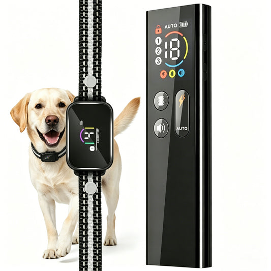 HUTACT Dog Shock Collar, 3300ft Training Collar for Large Dogs, New Automatic Bark Collar, Waterproof Dog Collar, 8 Levels Multiple Modes Shock Collar with Remote Last for 60 Days, Black