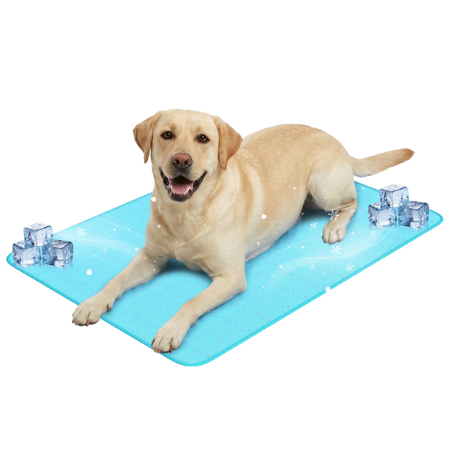 Pet Summer Cooling Mat for Dogs, Blue Dog Cooling Pad, Machine Washable Dog Cool Mat with Soft Latex, Non-Slip Pet Cooling Bed for Small Medium Dogs