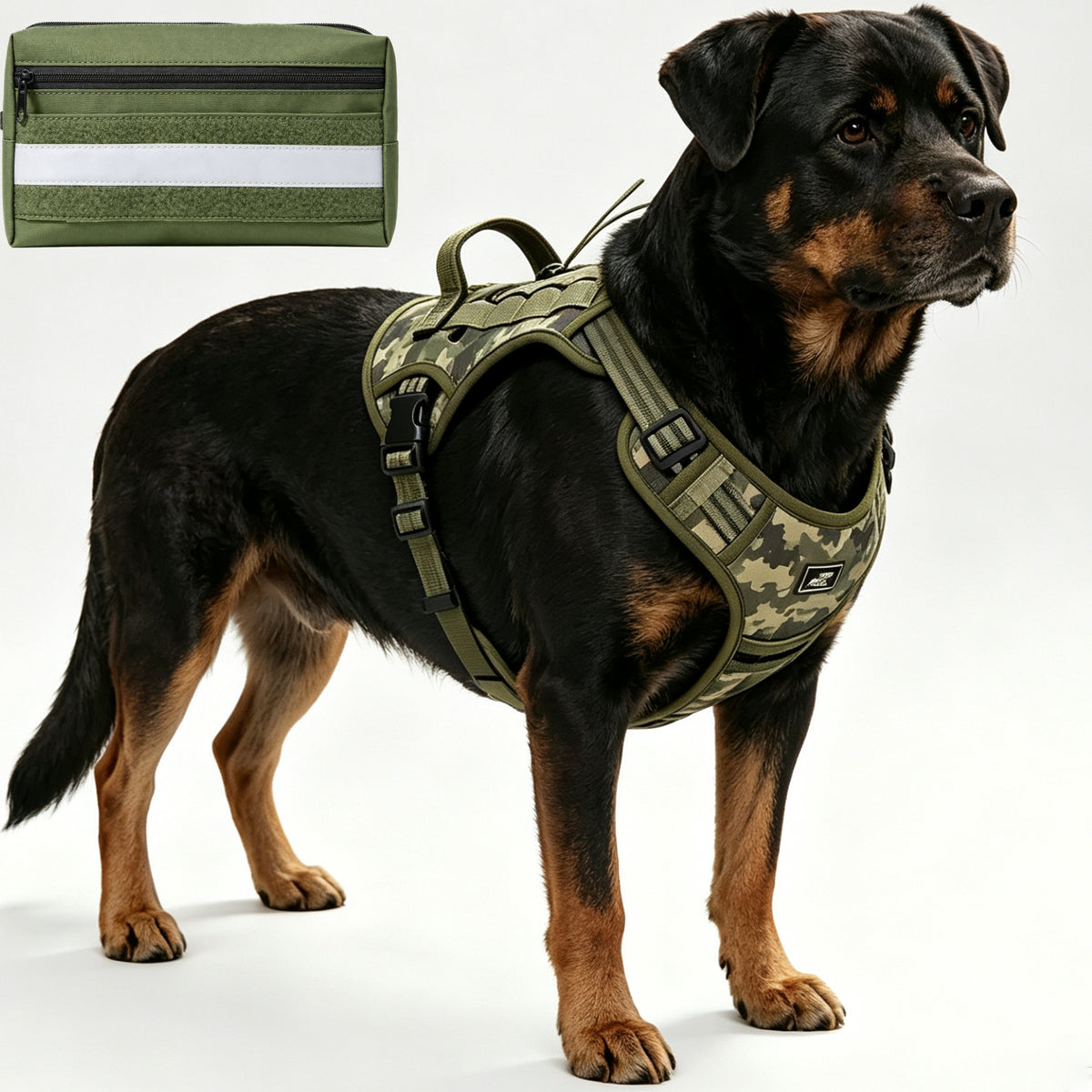HUTACT Dog Harness with Pocket, No Pull Dog Harness for Small Dogs, Reflective Pet Vest Side Pockets for Night Walking Running Hiking Training Easy Control