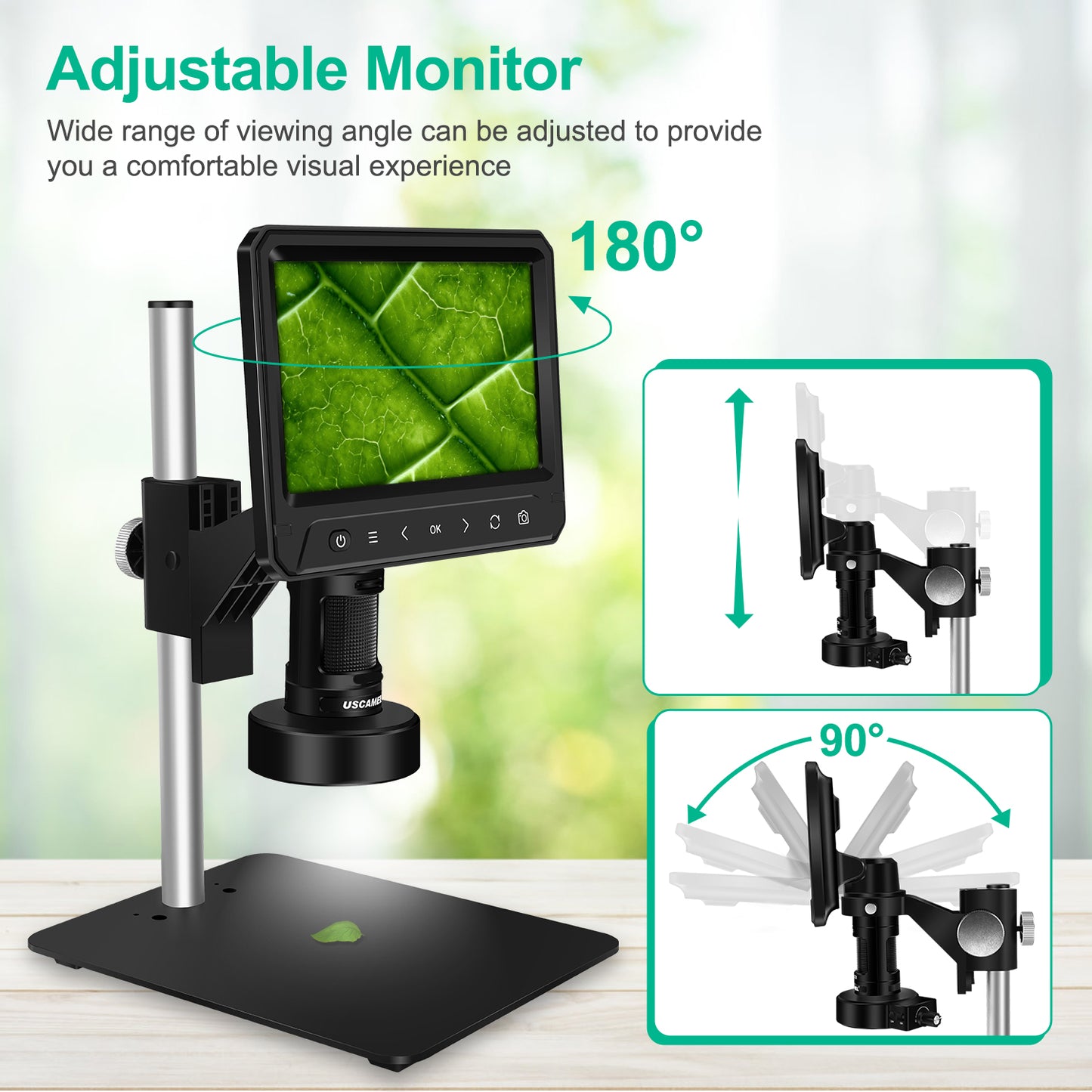 USCAMEL Coin Microscope for Adult, Digital Microscope, 7" Microscope for Error Coin Inspection Soldering, 32G SD Card, Rechargeable Kids Microscope PC View Windows Mac Compatible