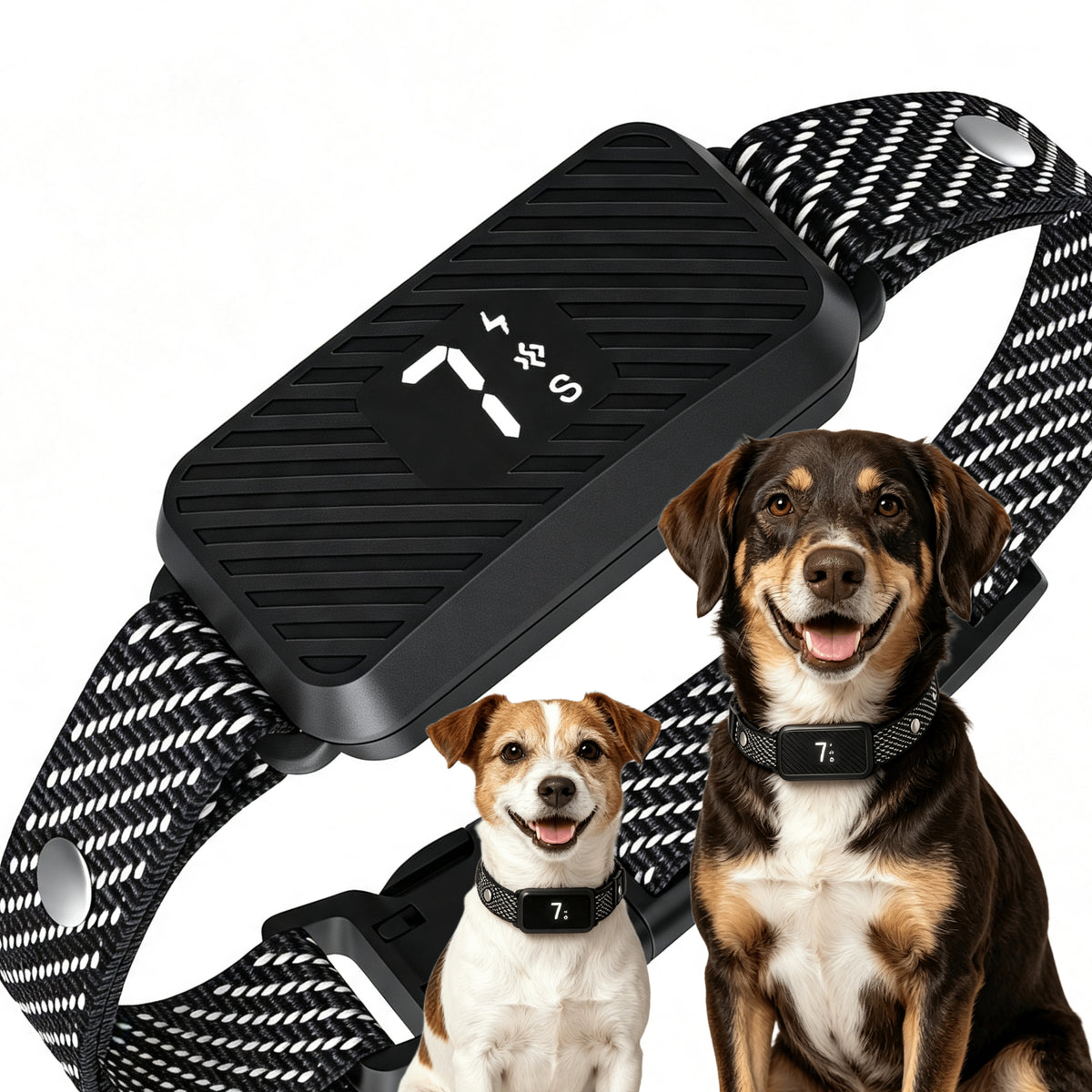 HUTACT Dog Bark Collar for Small Large Dogs, 7 Adjustable Levels 3 Training Modes, Effective Smart Anti-Bark Control Collar, Waterproof Rechargeable Anti Barking Collar Stop Barking